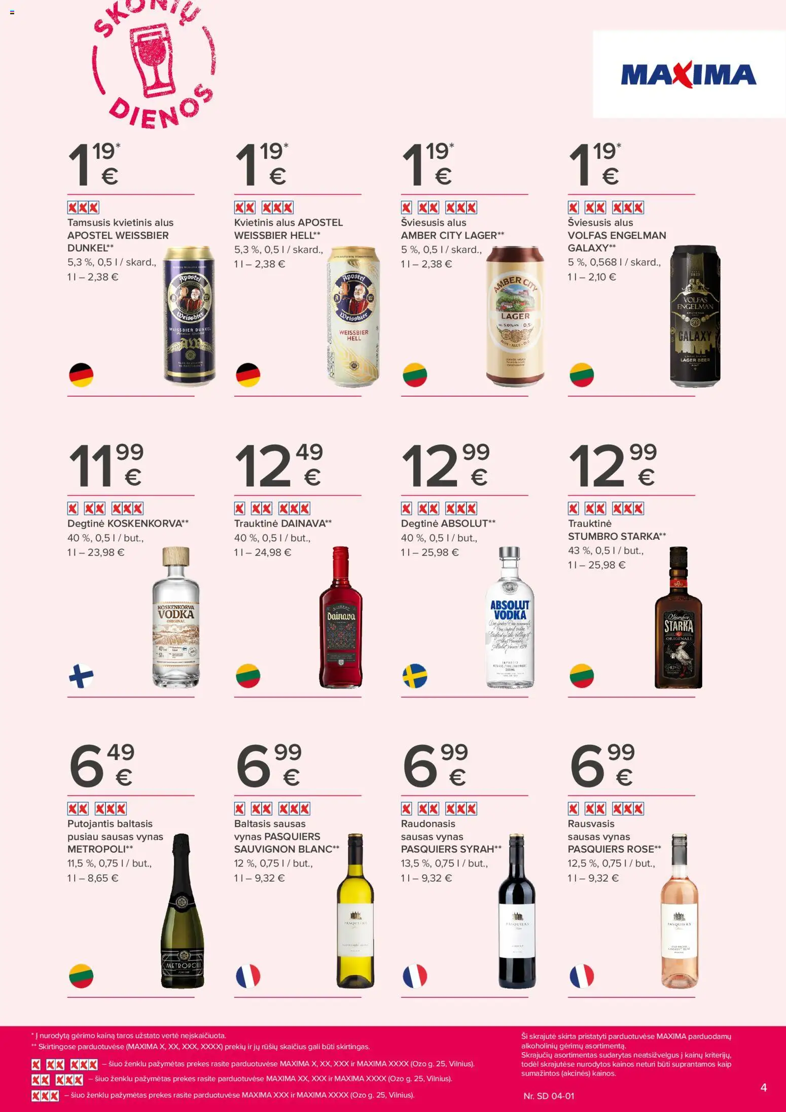 MAXIMA akcijos nuo 19.03.2026 | Puslapis: 4 | Prekių: Degtinė, Vynas, Alus