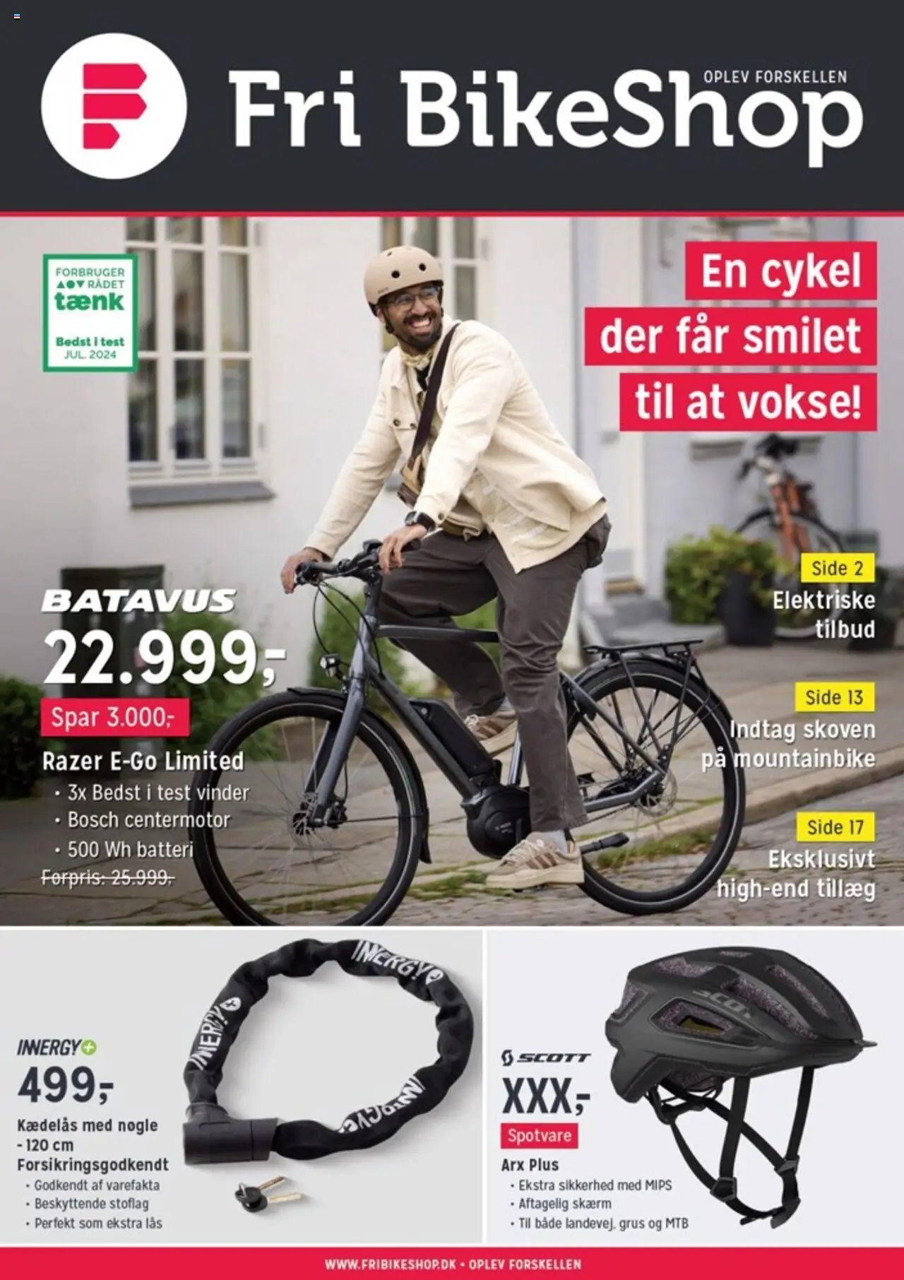 Fri BikeShop Tilbudsavis gyldig fra 16.07.2025 | Side: 1 | Produkter: Skærm, Søm, Batteri