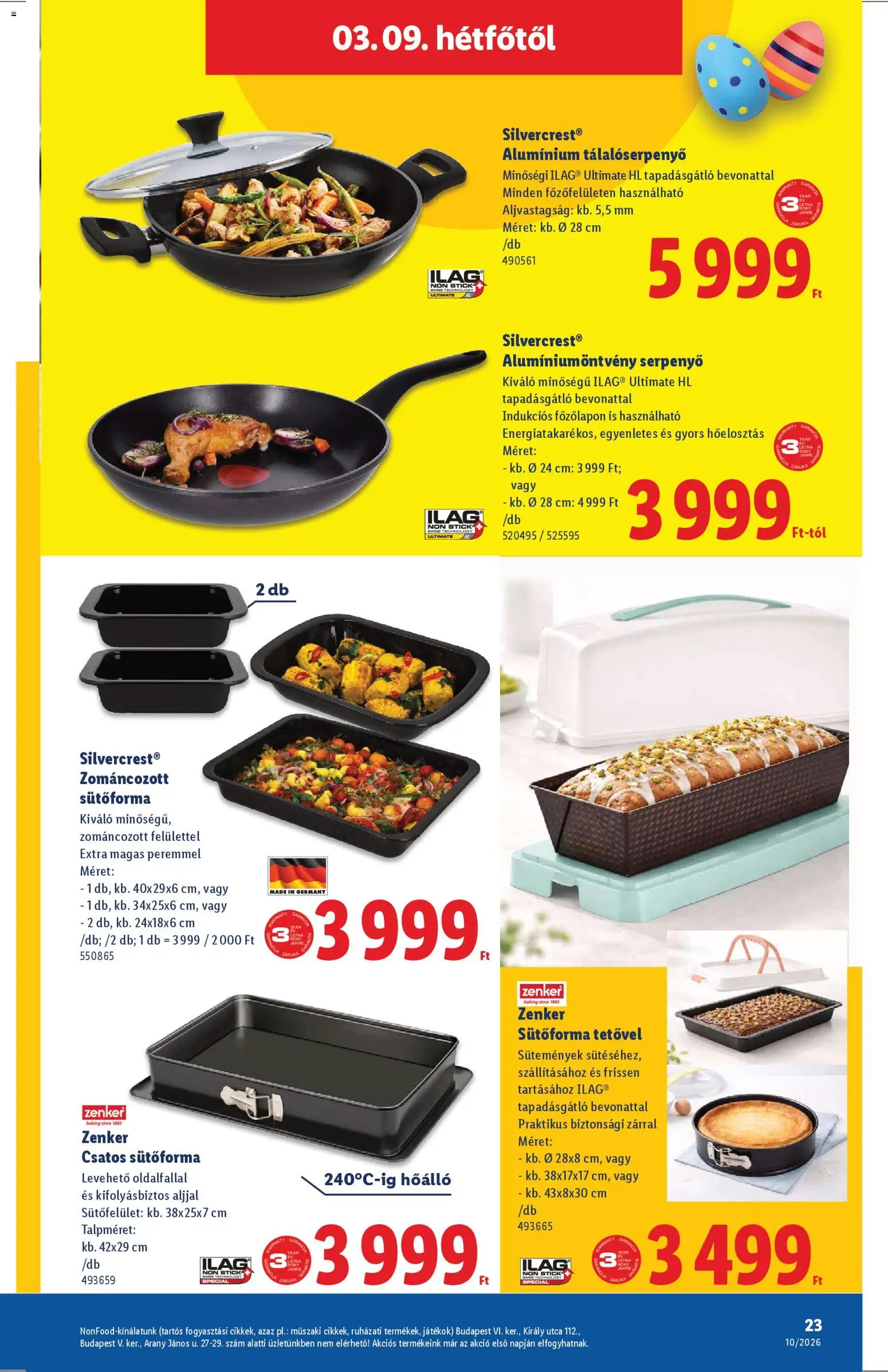 Lidl akciós ujság - amely érvényes a következő dátumtól: 05.03.2026 | Oldal: 23 | Termékek: Sütőforma, Játékok, Serpenyő, Sütemények