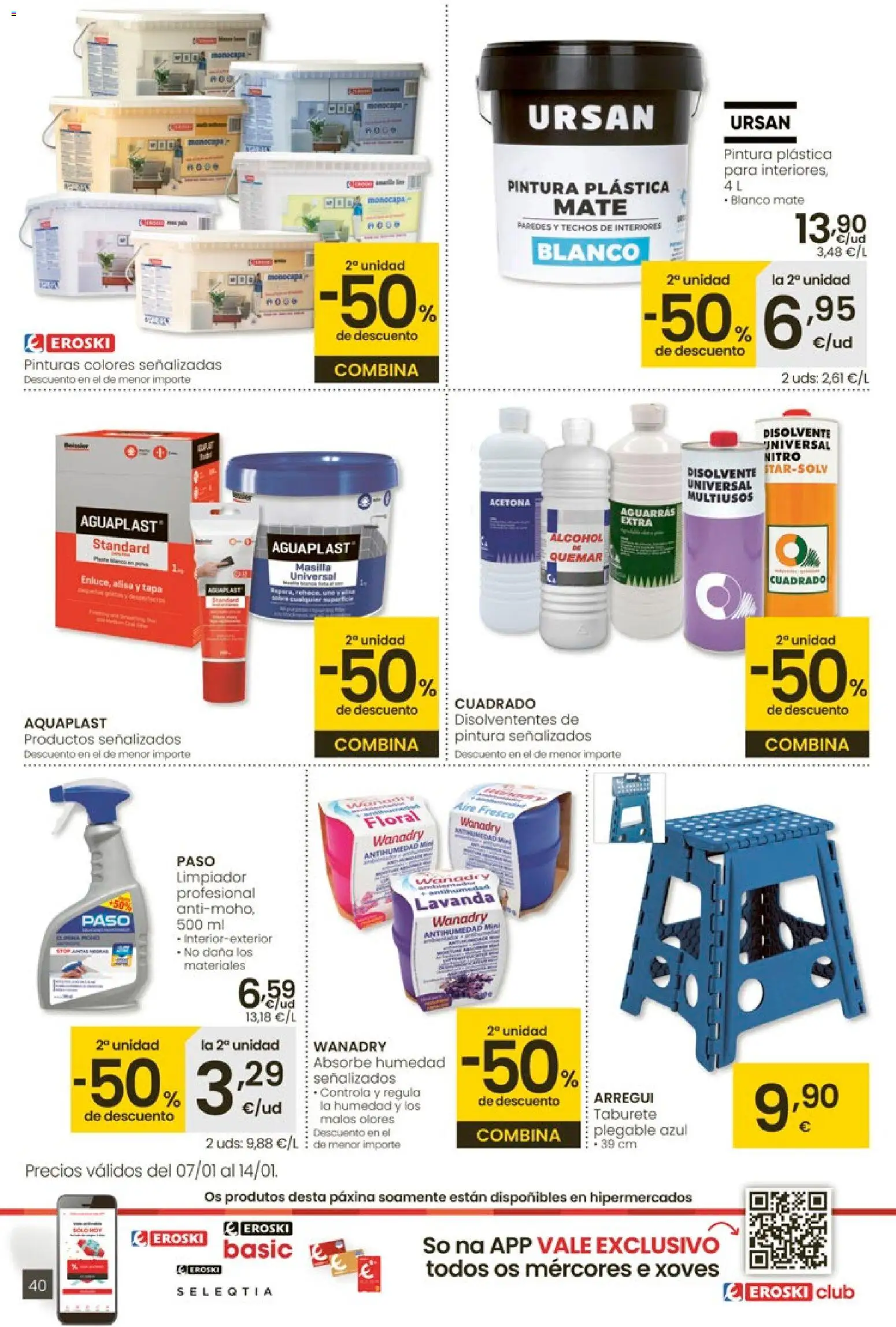 Eroski - Para un xaneiro máis lixeiro │ válido desde el 05.01.2026 | Página: 40 | Productos: Ψηφιακή κάμερα, Taburete, Pintura plástica