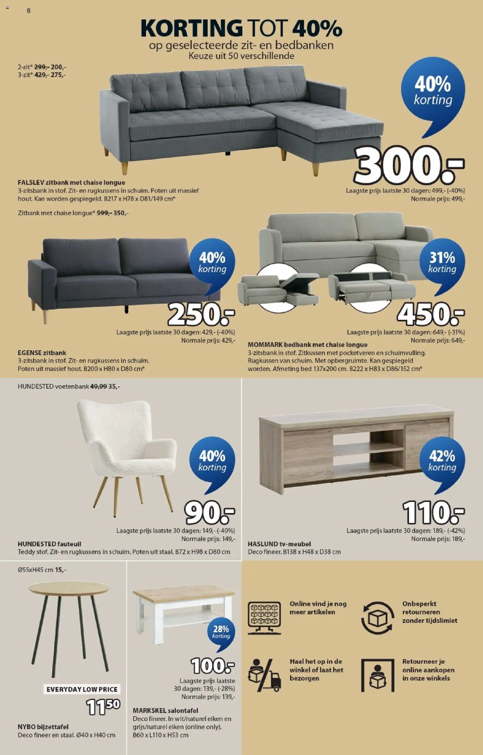 {H1} | Pagina: 8 | Producten: Fauteuil, Zitbank, Bed, Kan