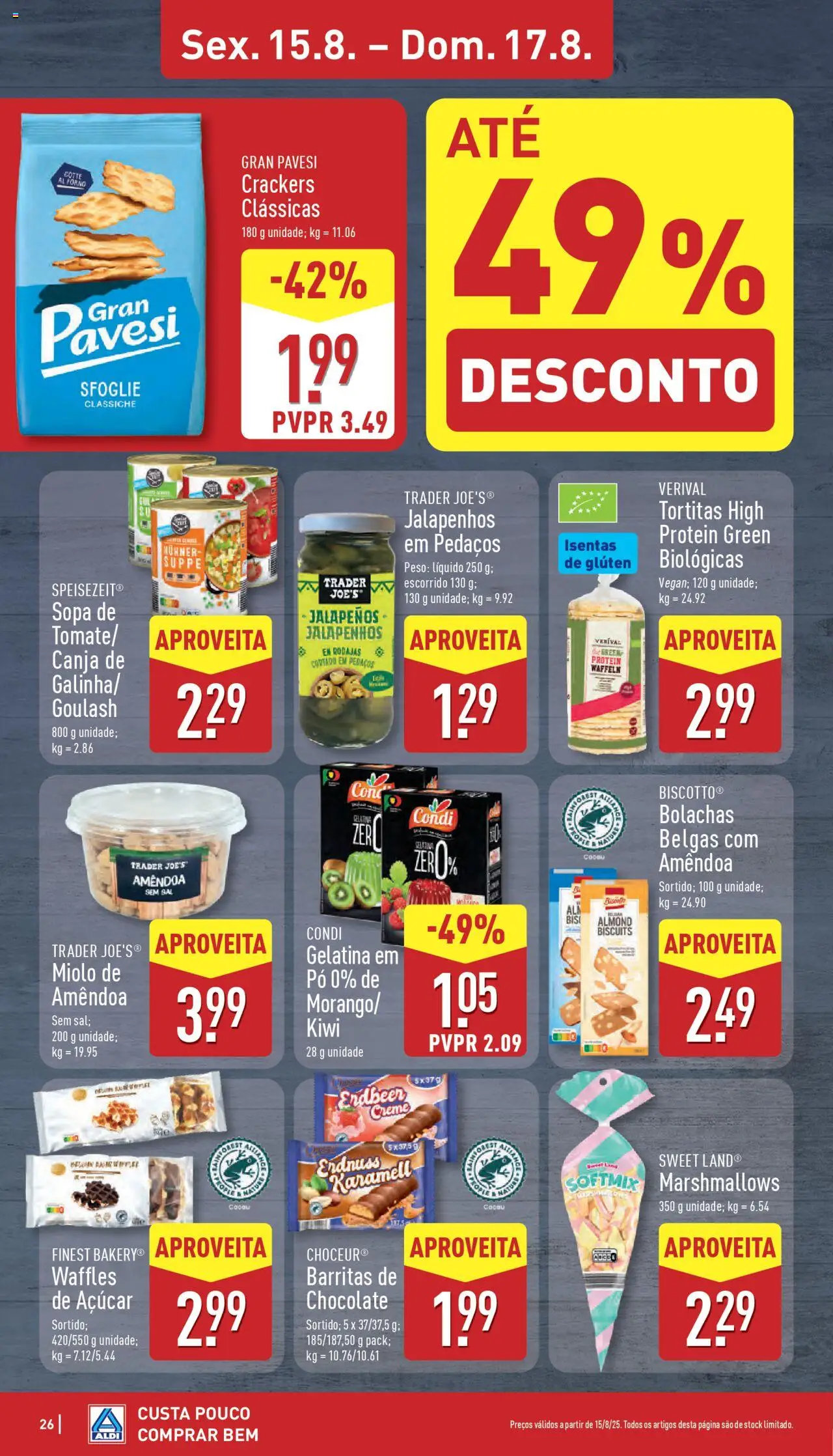 Aldi folheto │ válido de 11.08.2025 | Página: 26 | Produtos: Gelatina, Bolachas, Sopa, Kiwi