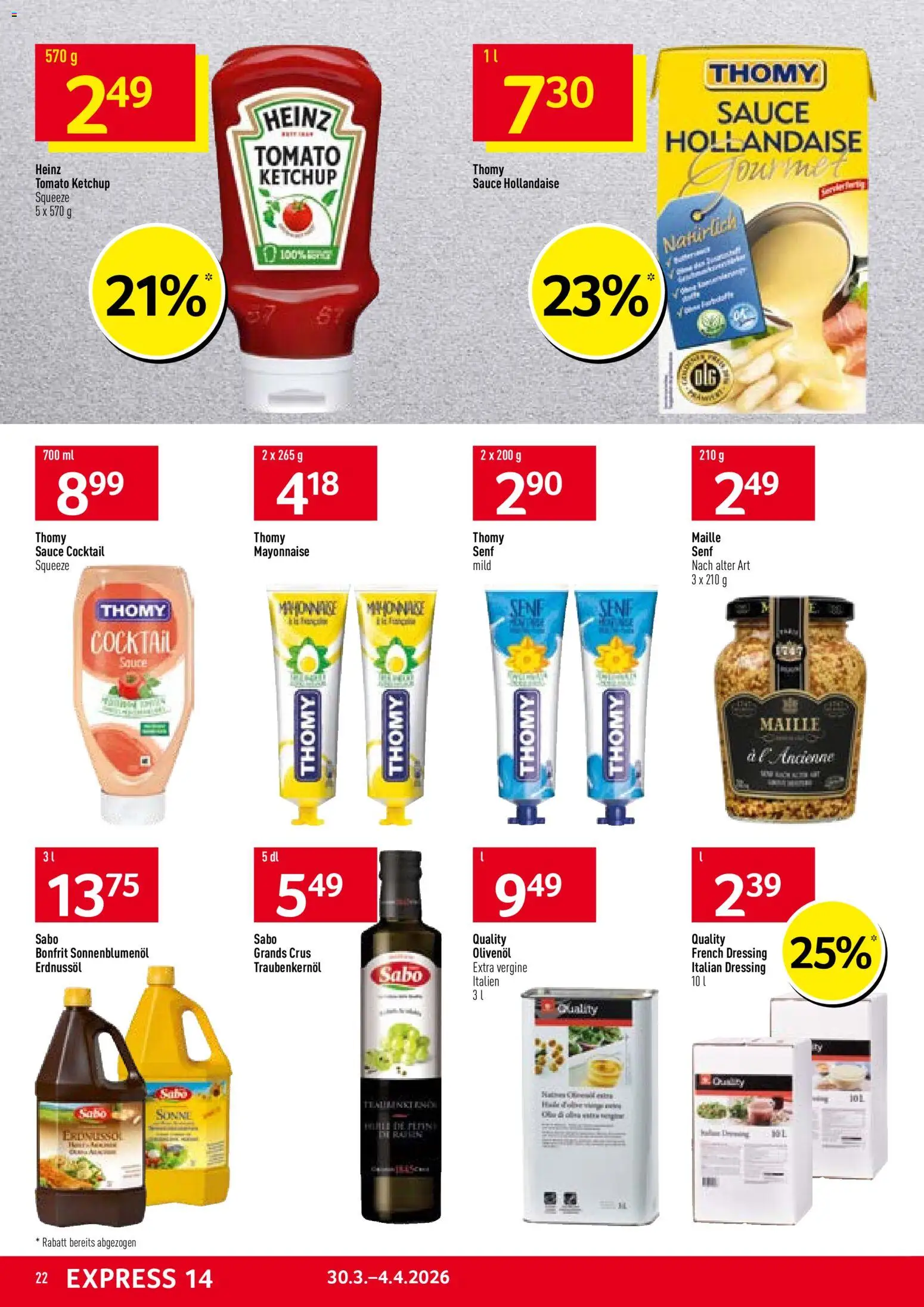 Prodega aktionen – gültig ab 30.03.2026 | Seite: 22 | Produkte: Dressing, Ketchup, Mayonnaise