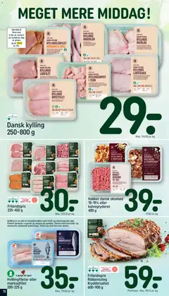 DANSK KYLLING KYLLINGELÅRFILET HONNING & CHILI, LÅRFILETEN ER ET UDBENET OVERLÅR, DET ER SAFTIOT OG HAR MASSIOR AF SMAG. HER MARINERET MED EN SMAGFULD HONNING- OG CHLIMARINADE gyldig fra 15.03.2026 | Side: 10