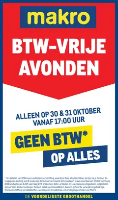 Makro - BTW-vrije avond - Voorbeeld van een folder van Makro, geldig van 30.10.2025