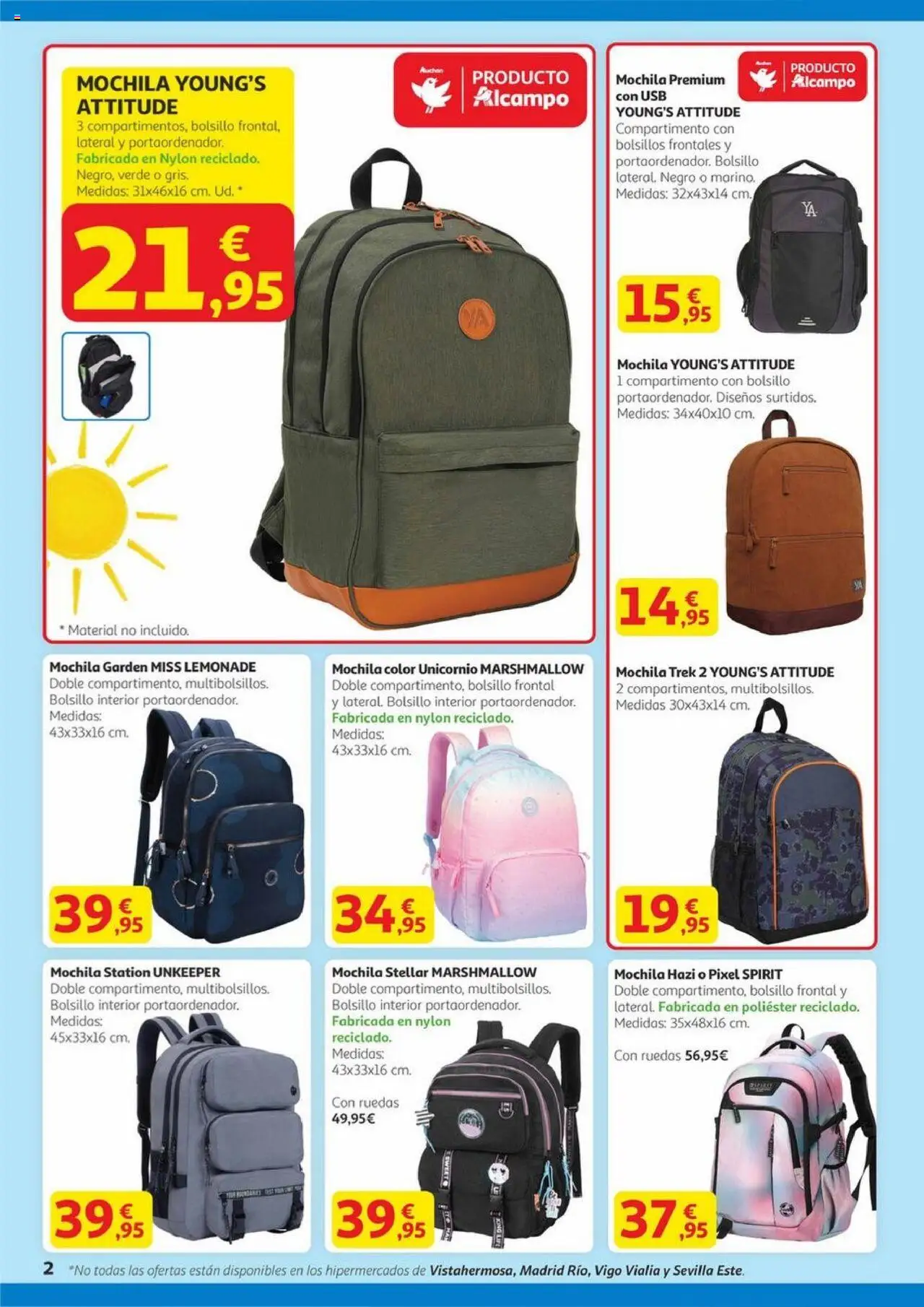 Alcampo - Canarias │ válido desde el 14.08.2025 | Página: 2 | Productos: Mochila, USB