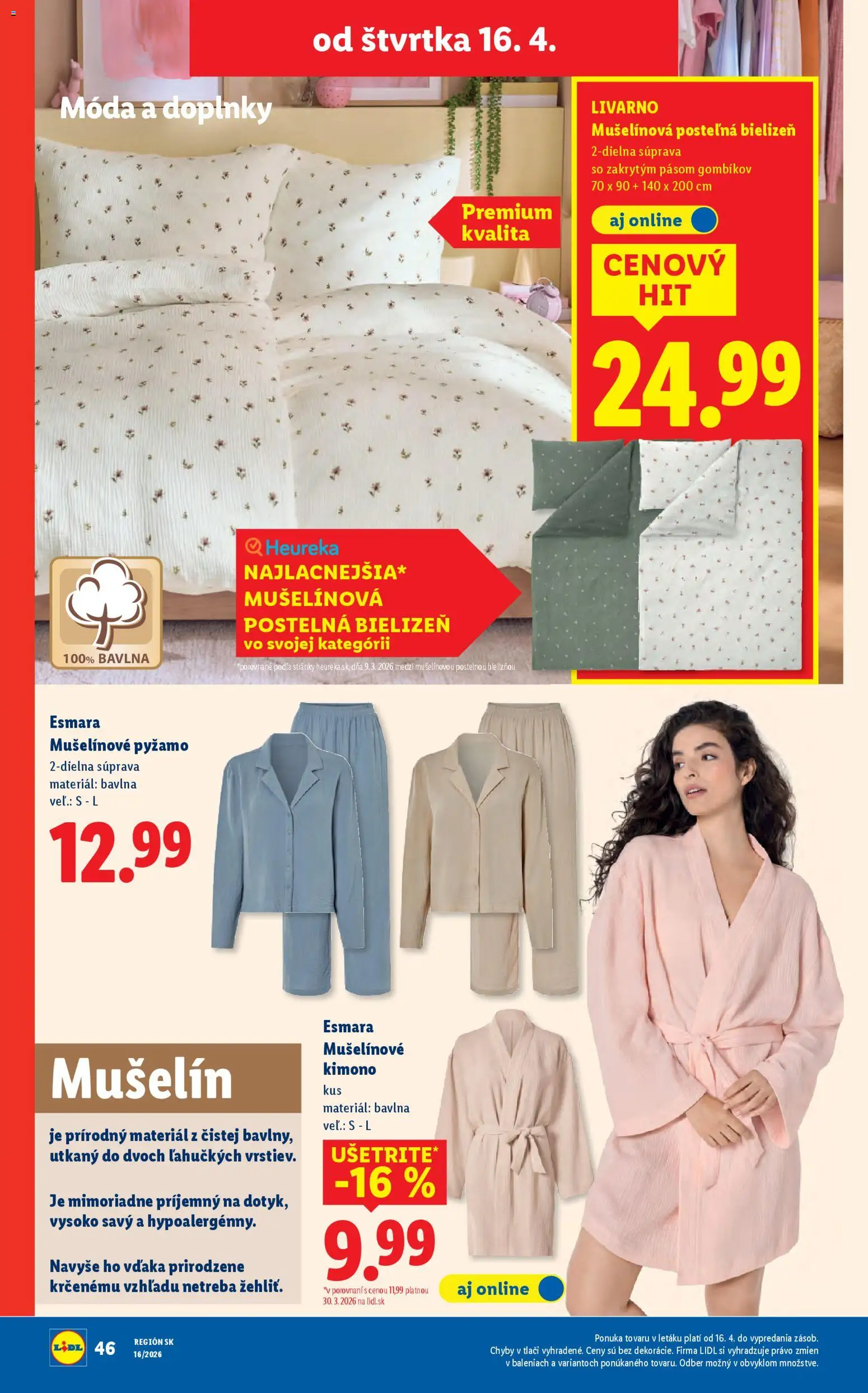Nové Lidl akcie – leták je platný od 13.04.2026 | Strana: 70 | Produkty: Pyžamo