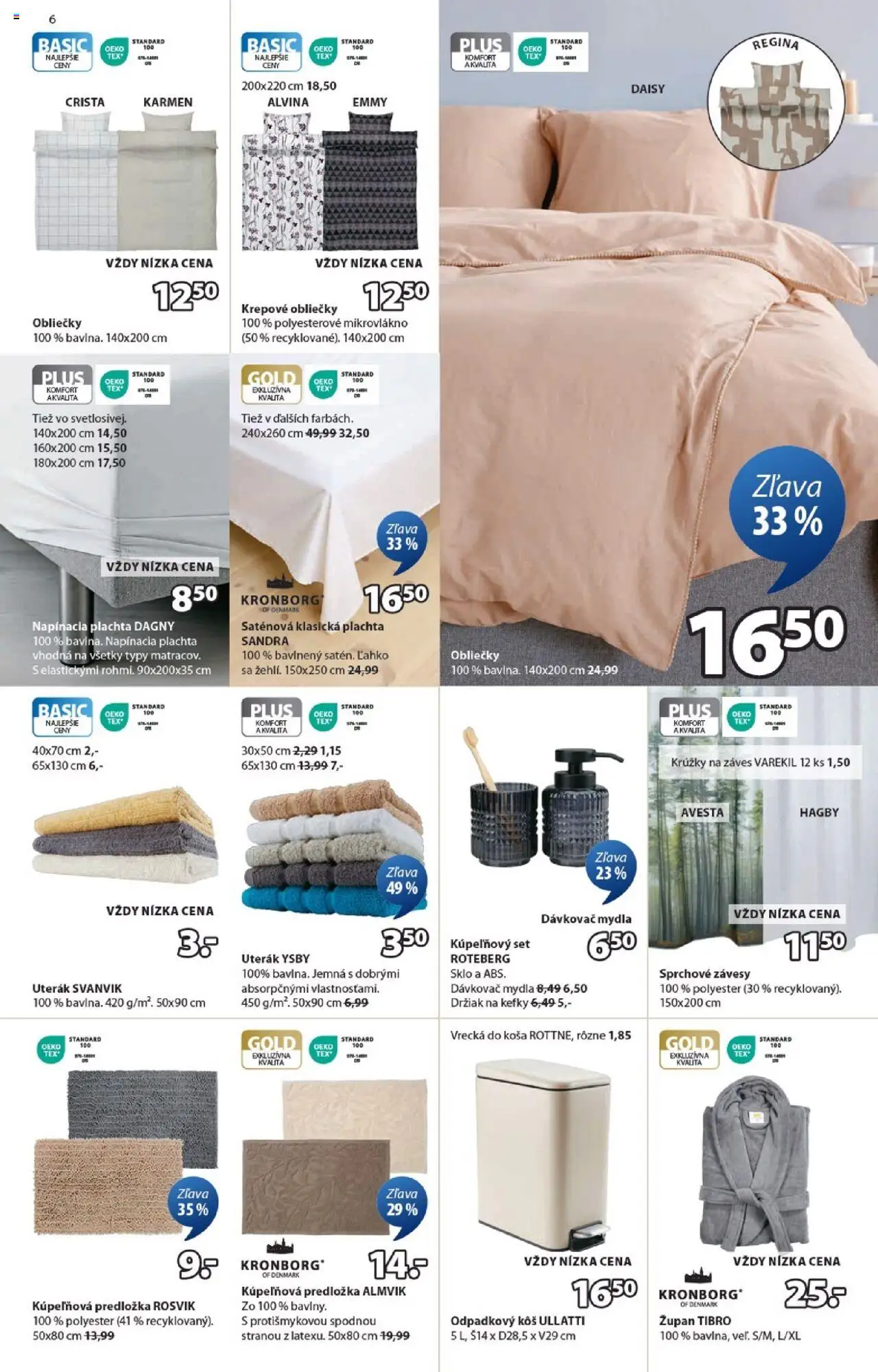 Nové JYSK akcie – leták je platný od 24.09.2025 | Strana: 6 | Produkty: Plachta, Obliečky, Závesy, Uterák