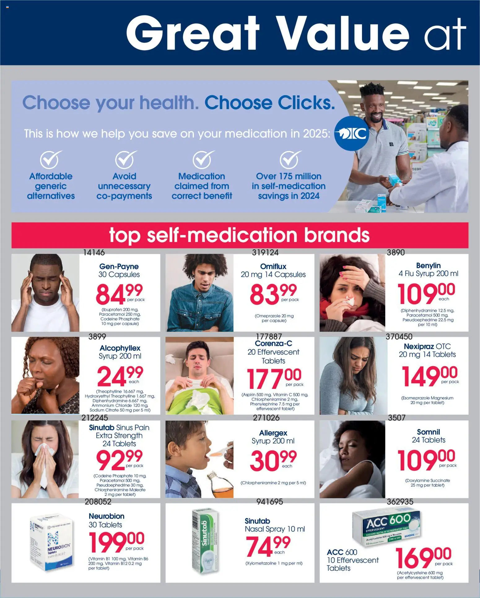 New Clicks catalogue – valid from 25.03.2026 | Page: 30 | Products: Tablet, Syrup, Nasal spray