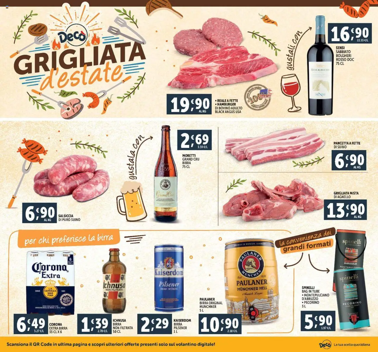Volantino Decò del 08.08.2025 | Pagina: 8 | Prodotti: Salsiccia, Agnello, Hamburger, Pecorino