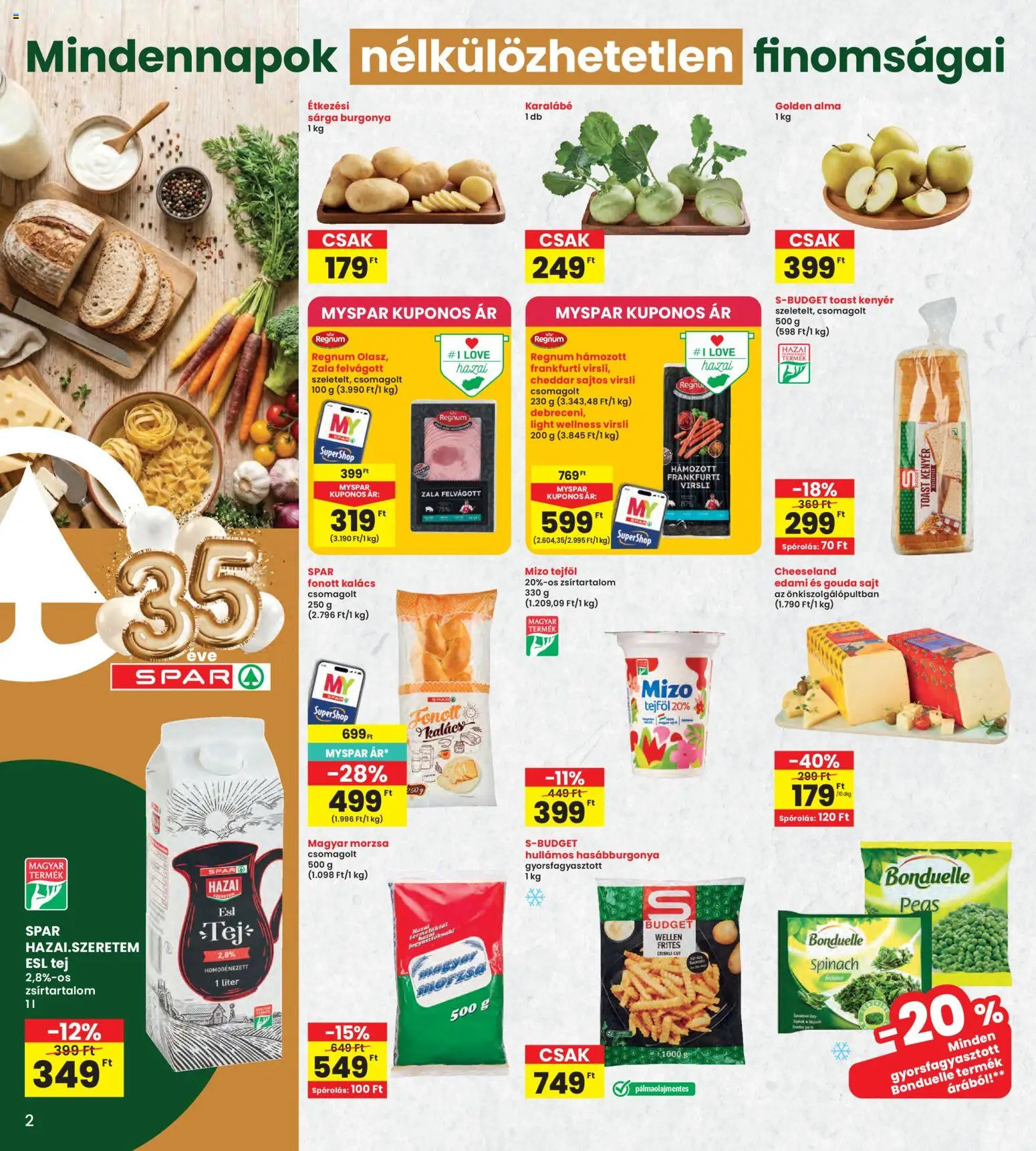 Interspar akciós ujság - amely érvényes a következő dátumtól: 23.04.2026 | Oldal: 2 | Termékek: Virsli, Kalács, Kenyér, Felvágott