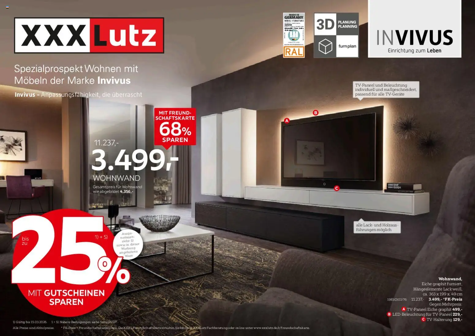 XXXL Lutz Invivus Spezial – gültig ab 01.03.2026 | Seite: 1 | Produkte: Wohnwand