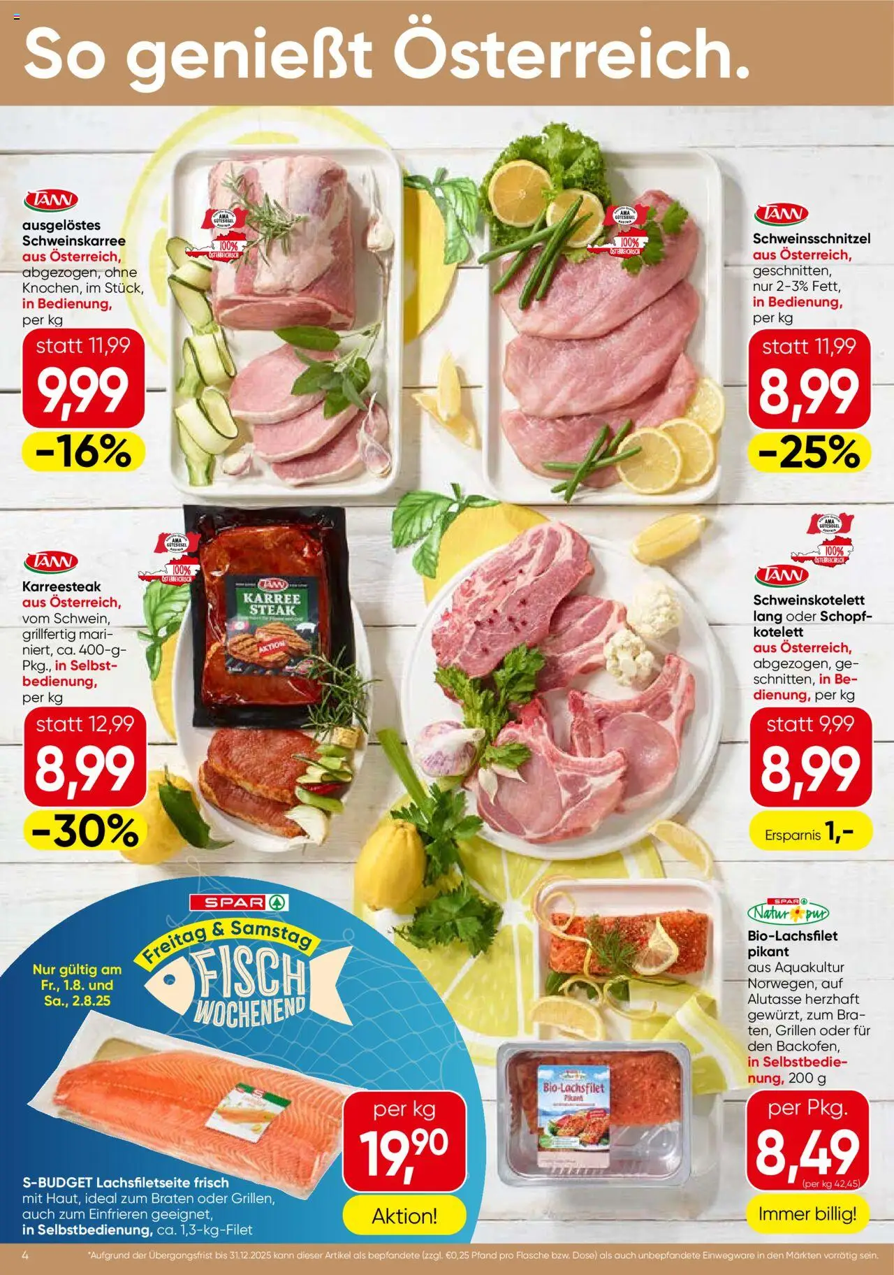 Spar Flugblatt - Salzburg gültig ab 31.07.2025 | Seite: 4 | Produkte: Fisch