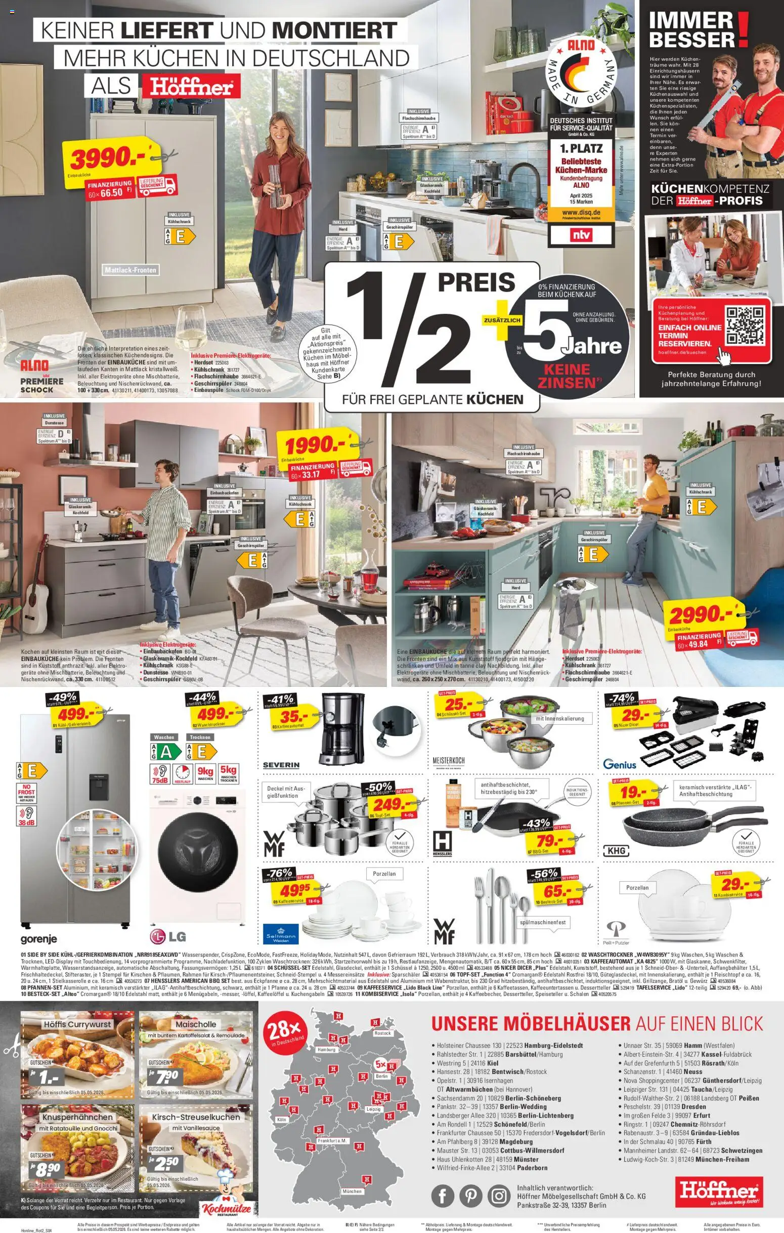 Höffner Prospekt 	 – gültig ab 22.04.2026 | Seite: 4 | Produkte: Einbauküche, Kaffee, Kirschen, Kuchen