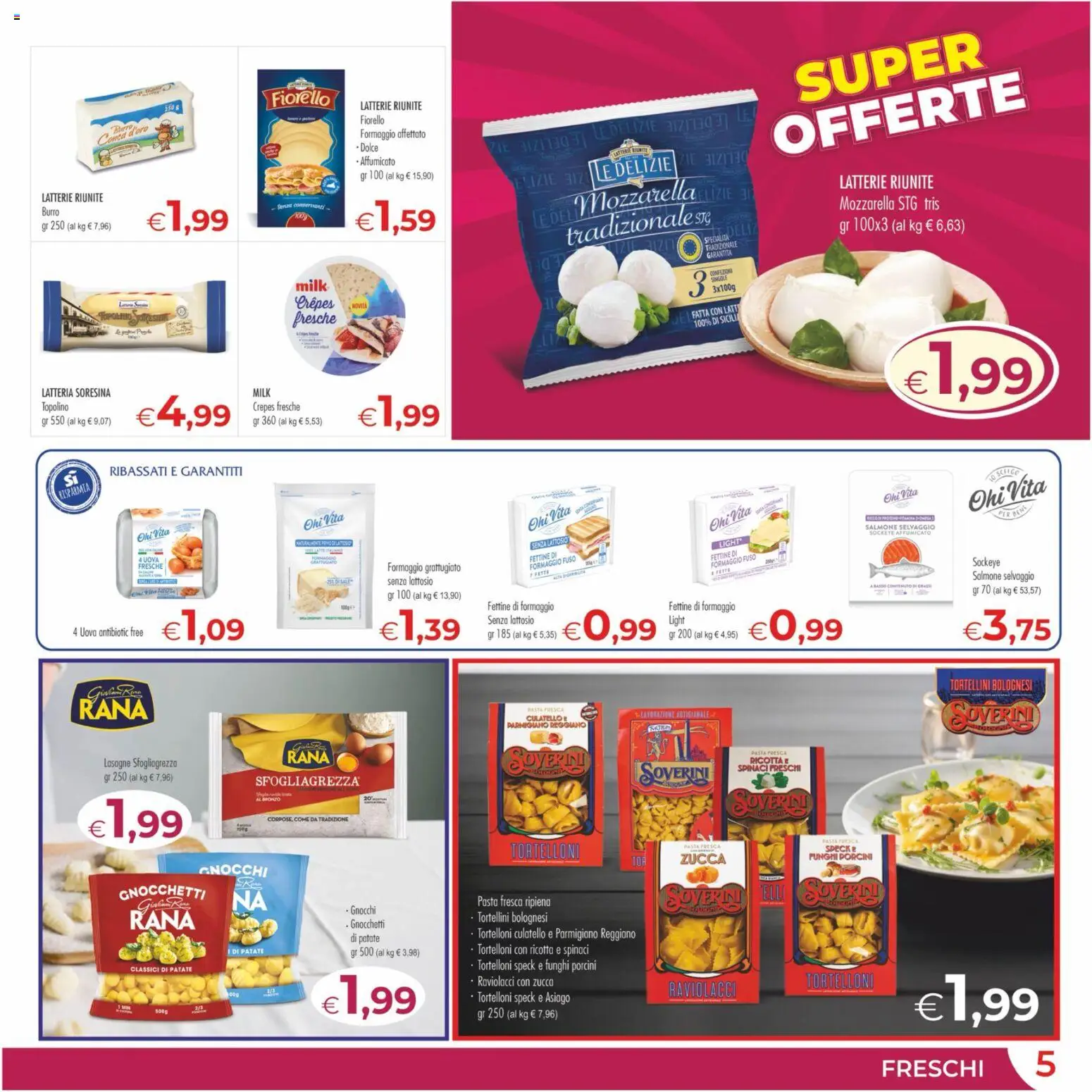 Volantino MerSi Supermercati del 08.04.2026 | Pagina: 5 | Prodotti: Uova, Funghi, Ricotta, Tortelloni