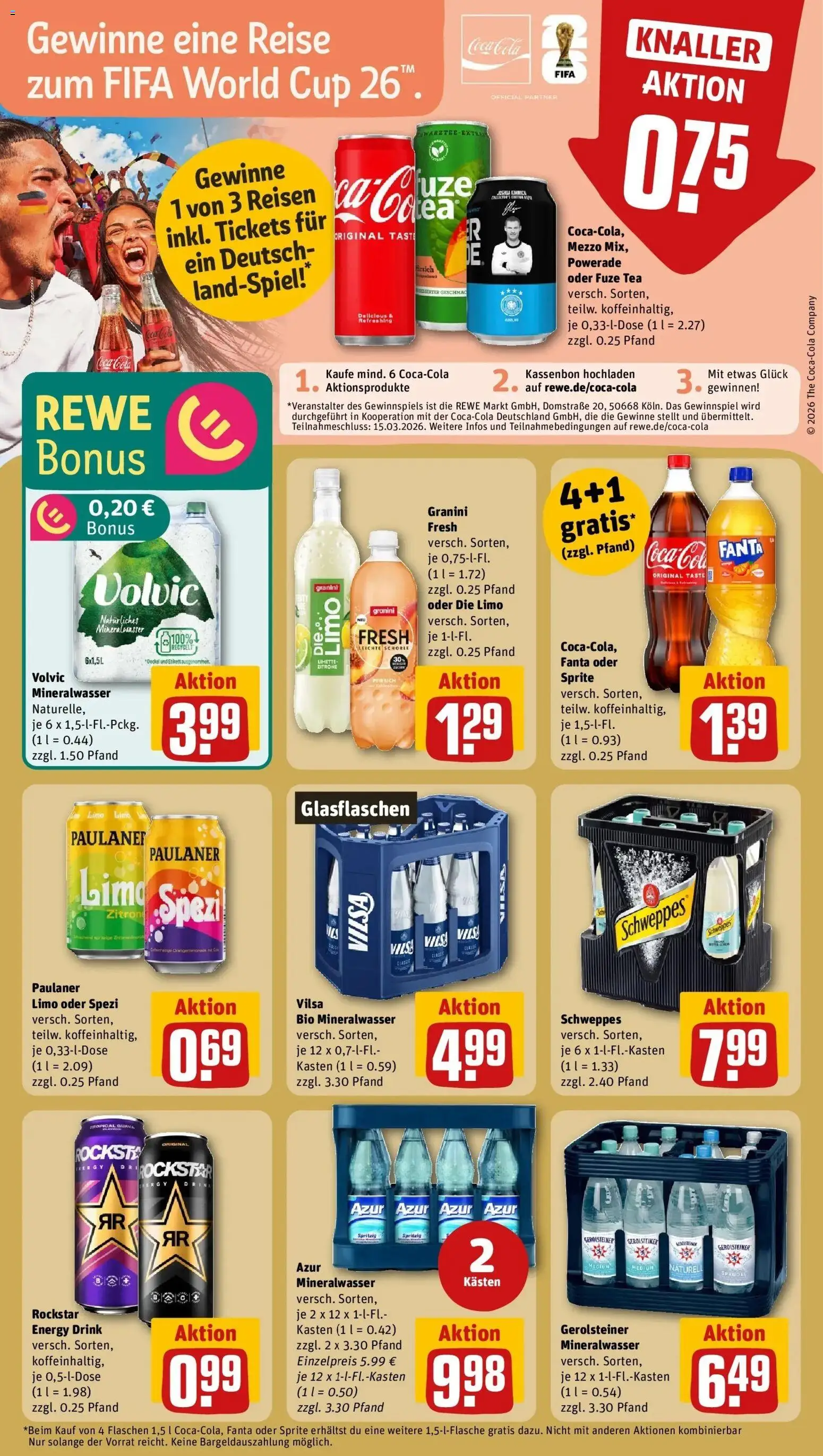 Rewe prospekt Weilrod	 – gültig ab 22.02.2026 | Seite: 16 | Produkte: Fuze tea, Schweppes, Granini, Paulaner
