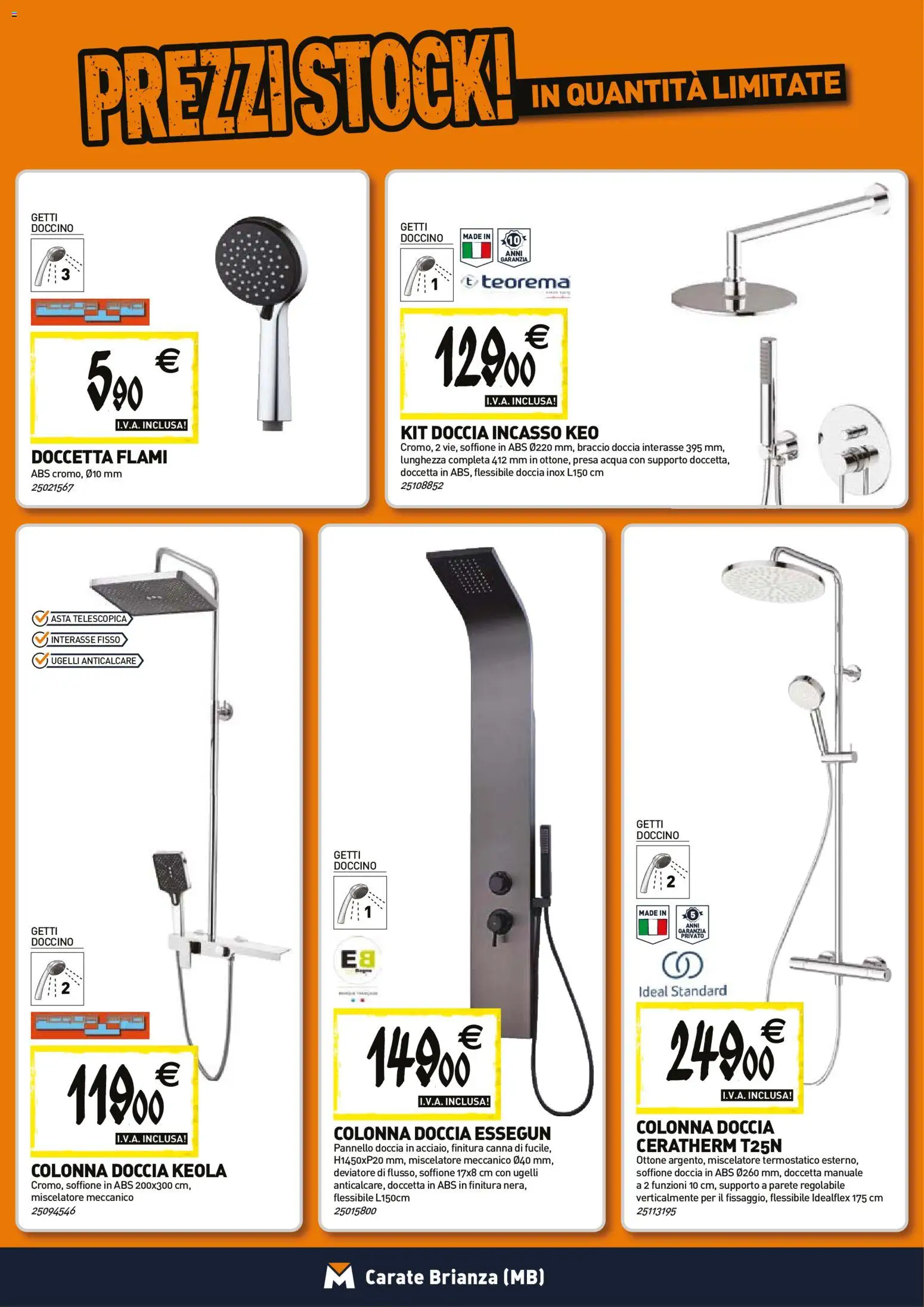 Volantino TECNOMAT del 26.03.2026 | Pagina: 3 | Prodotti: Acqua, Miscelatore, Presa, Doccia