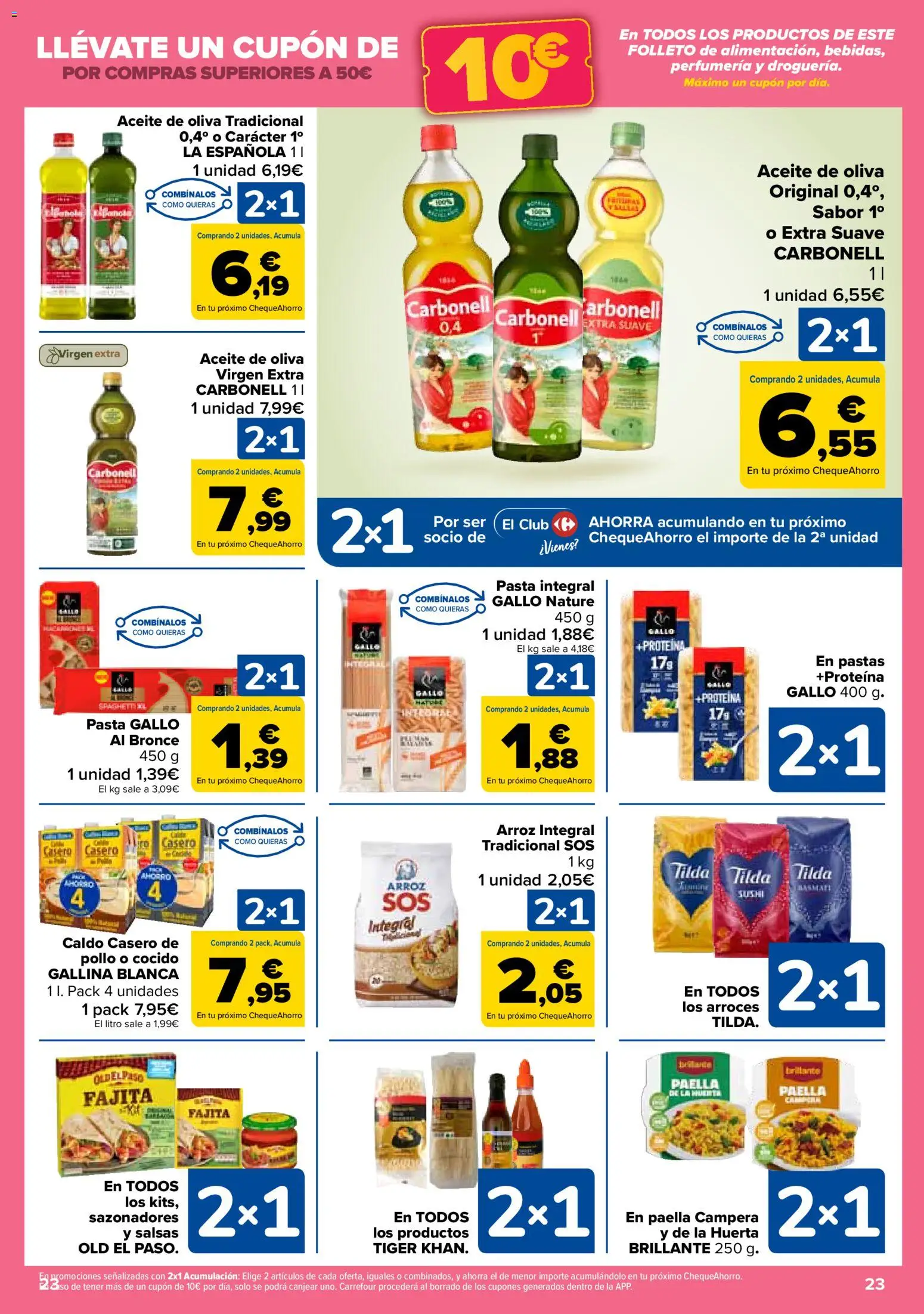 Carrefour folleto │ válido desde el 14.11.2025 | Página: 23 | Productos: Aceite, Pasta, Aceite de oliva, Aceite de oliva virgen extra