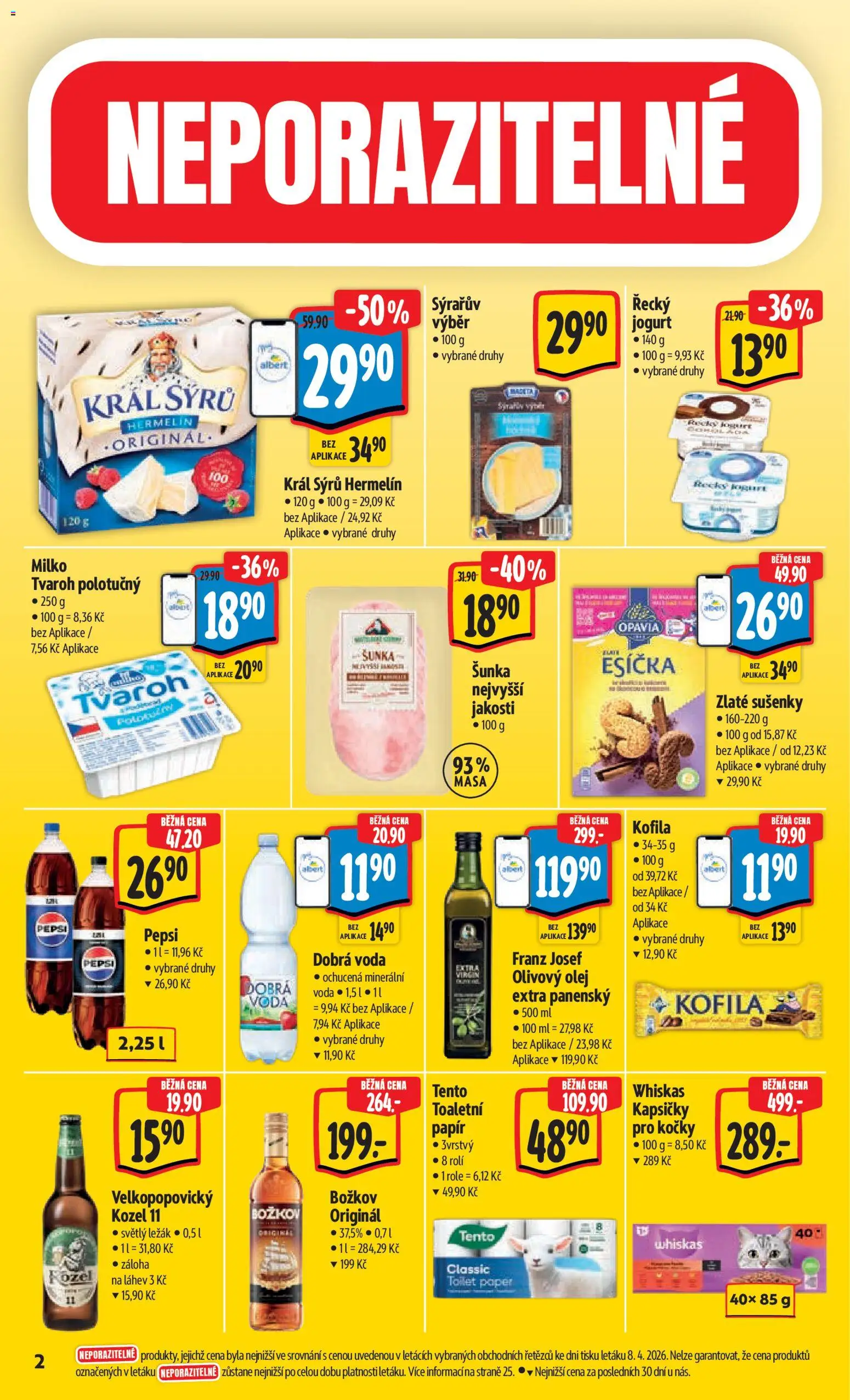 Albert leták - Hypermarket od 15.04.2026 | Strana: 6 | Produkty: Olivový olej, Pepsi, Kofila, Božkov