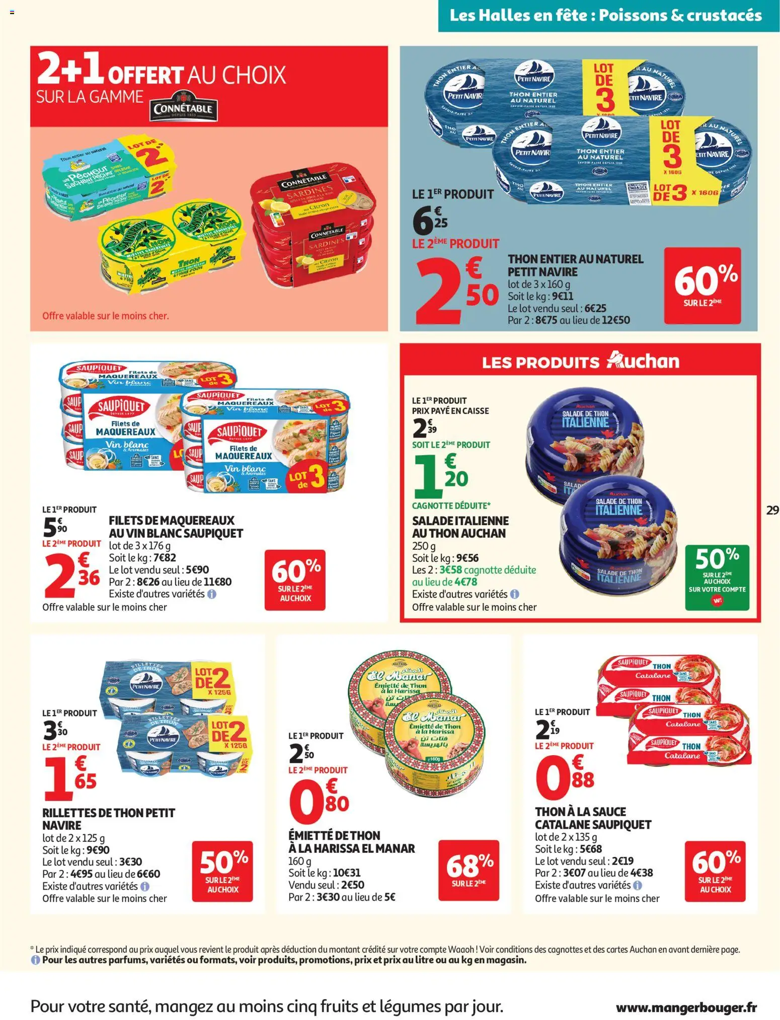 {H1} | Page: 29 | Produits: Salade, Harissa, Sardines, Vin