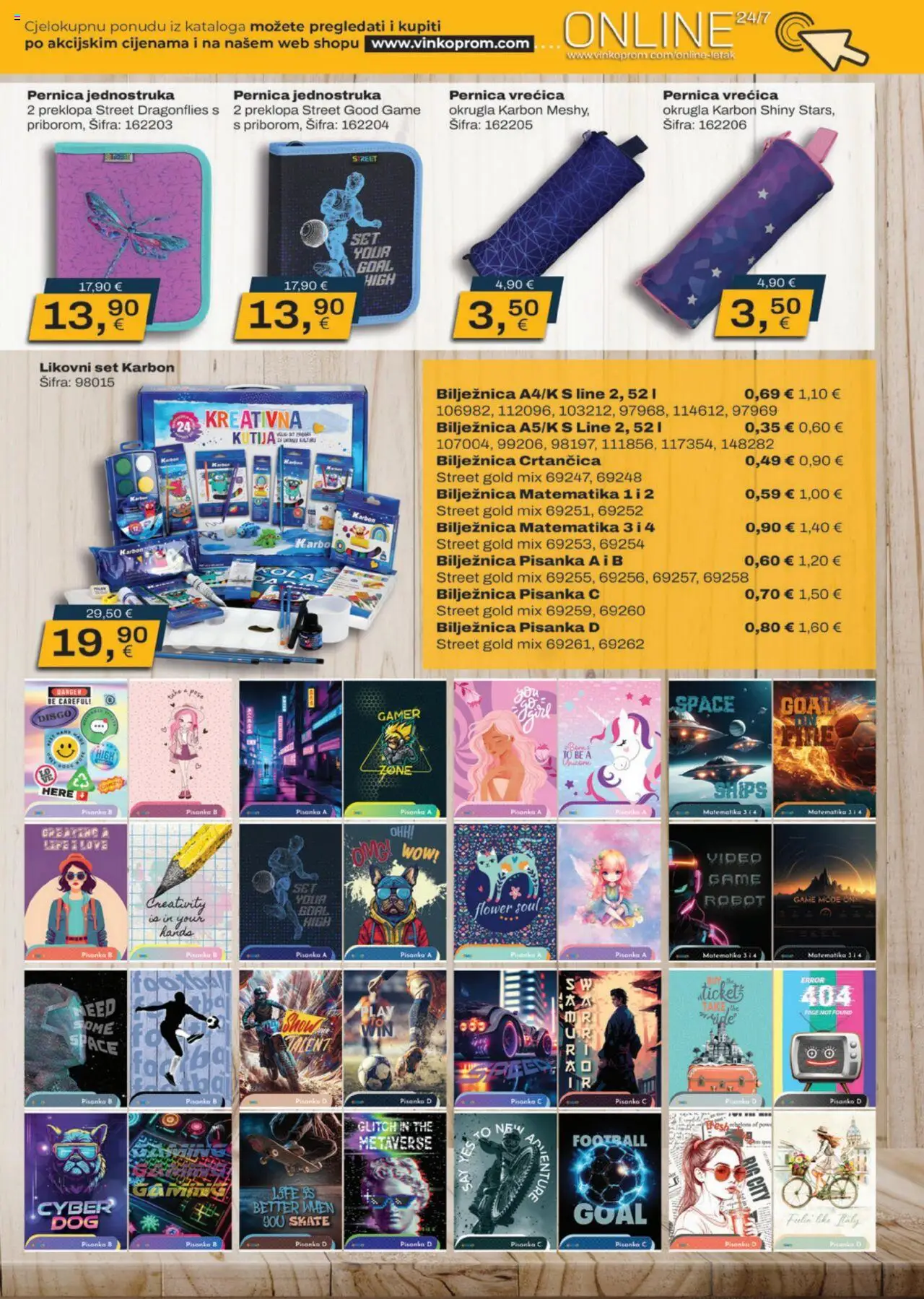 Vinkoprom katalog | vrijedi od 04.08.2025 | Stranica: 5 | Proizvodi: Pernica, Bilježnica, Pisanka, Crtančica