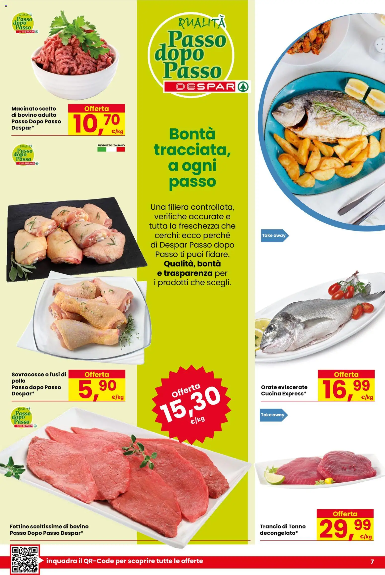 Volantino Despar del 13.11.2025 | Pagina: 7 | Prodotti: Bovino, Pollo, Tonno, Macinato