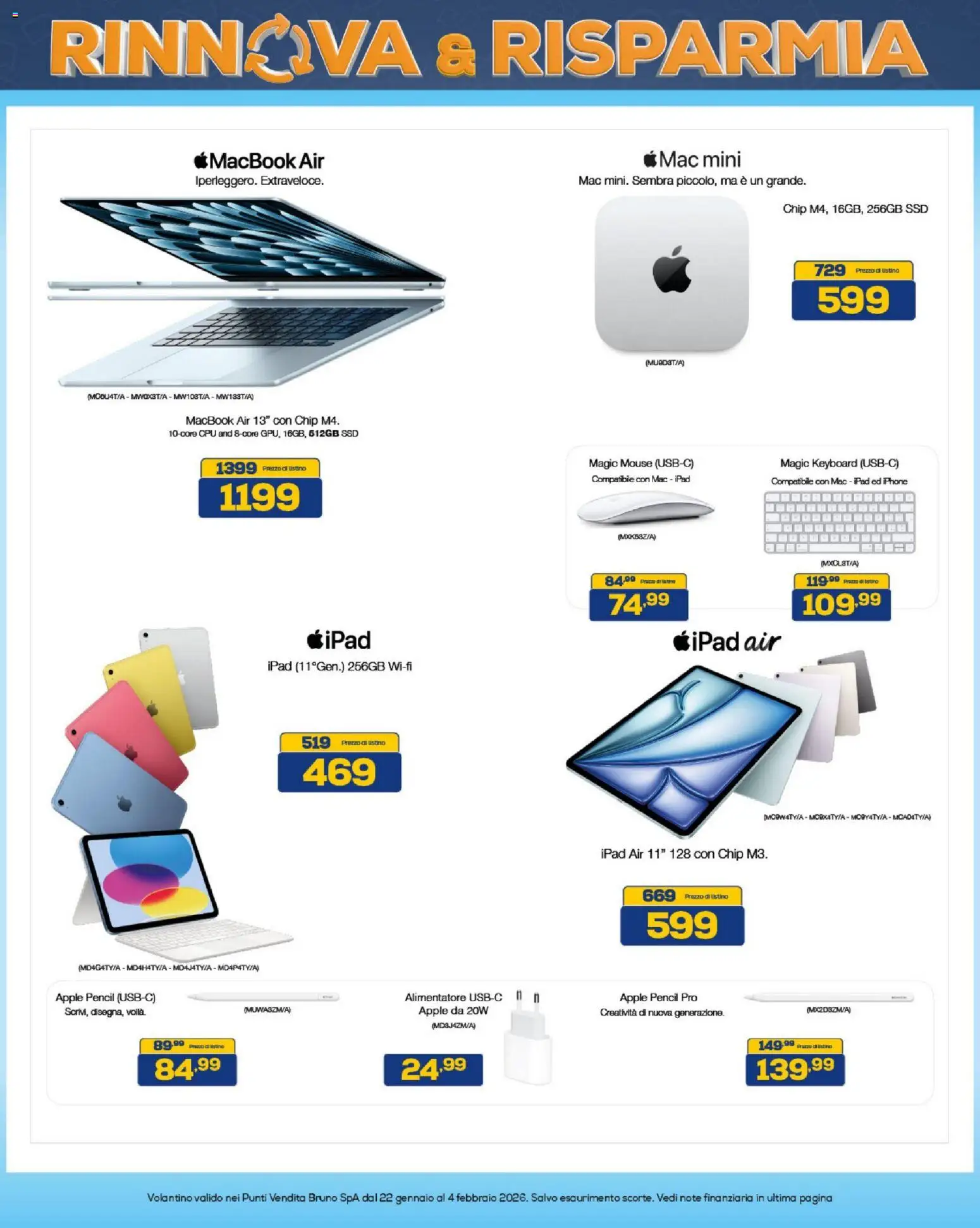 Volantino BRUNO del 22.01.2026 | Pagina: 8 | Prodotti: Iphone, Mouse, Ipad, Macbook