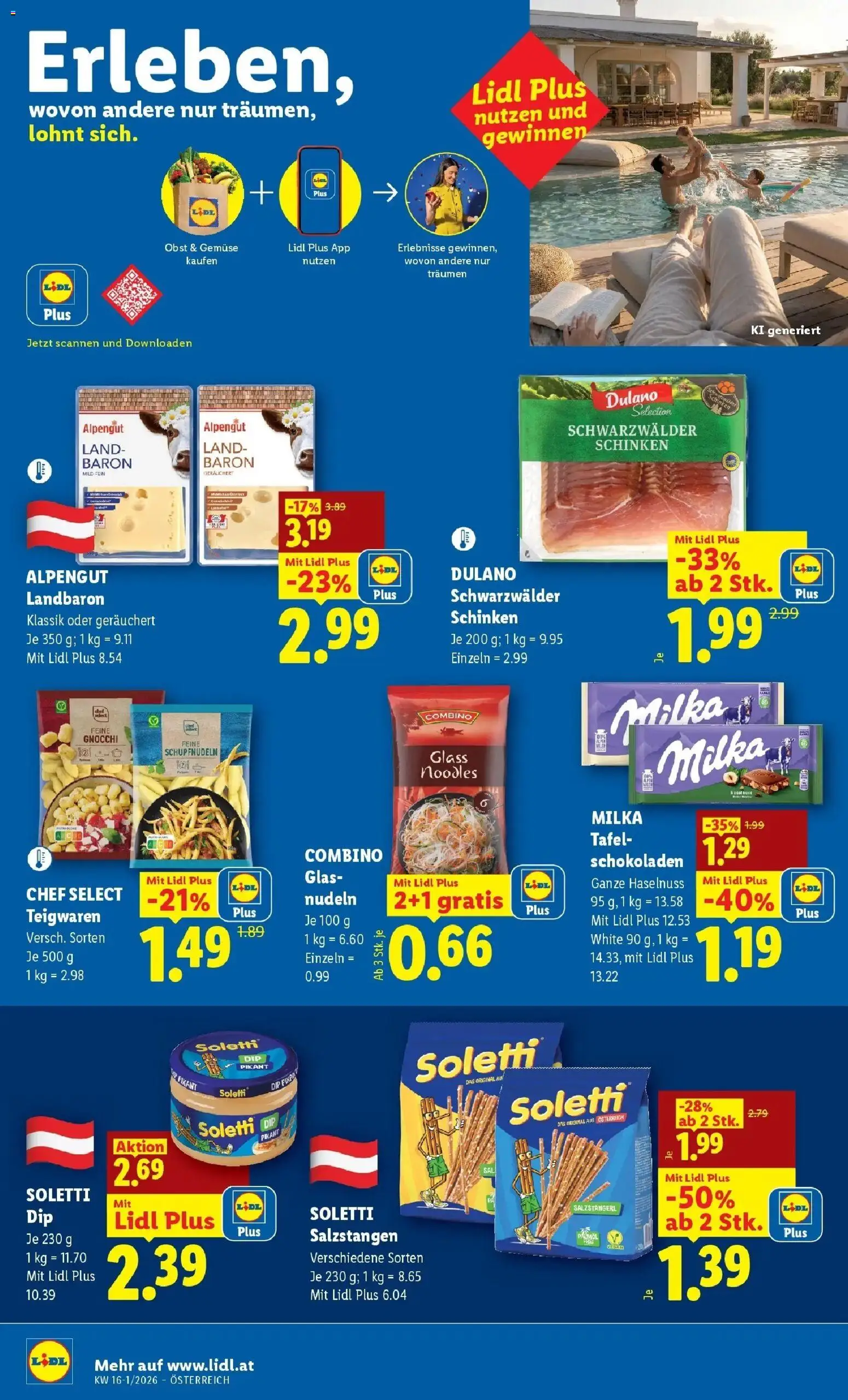 Lidl Flugblatt - Wien, Langenzersdorf, Zwettl gültig ab 08.04.2026 | Seite: 39 | Produkte: Gemüse, Obst, Schinken, Nudeln
