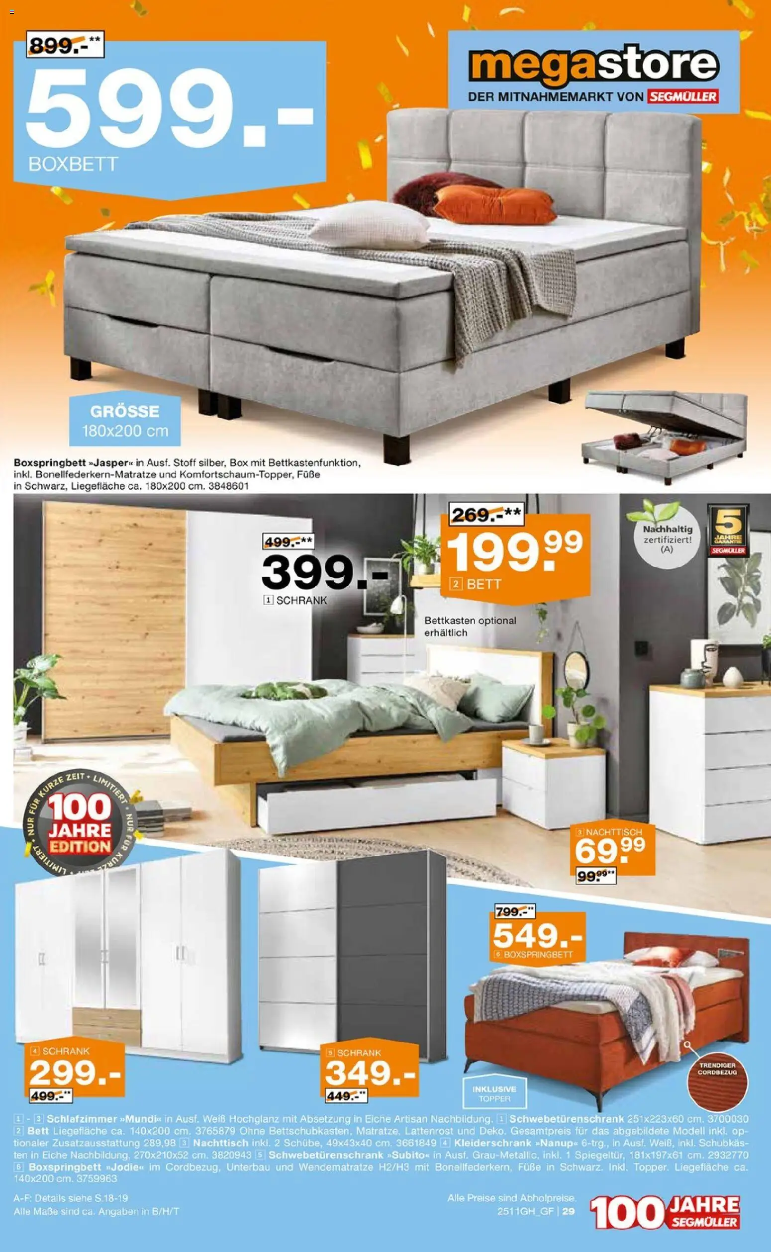 Segmüller Prospekt 	 – gültig ab 01.11.2025 | Seite: 45 | Produkte: Kleiderschrank, Nachttisch, Lattenrost, Box