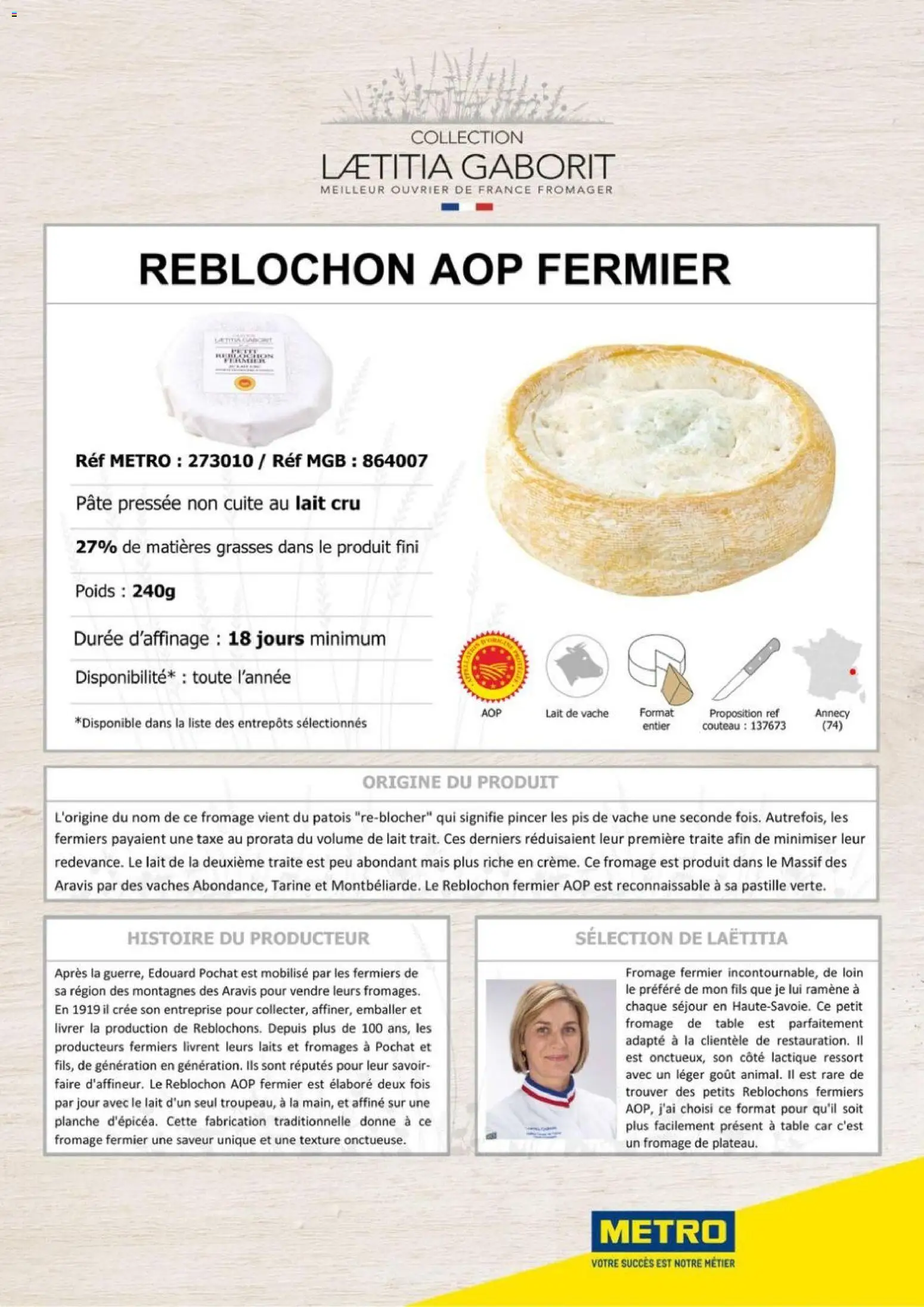 {H1} | Page: 10 | Produits: Couteau, Reblochon, Mais, Table