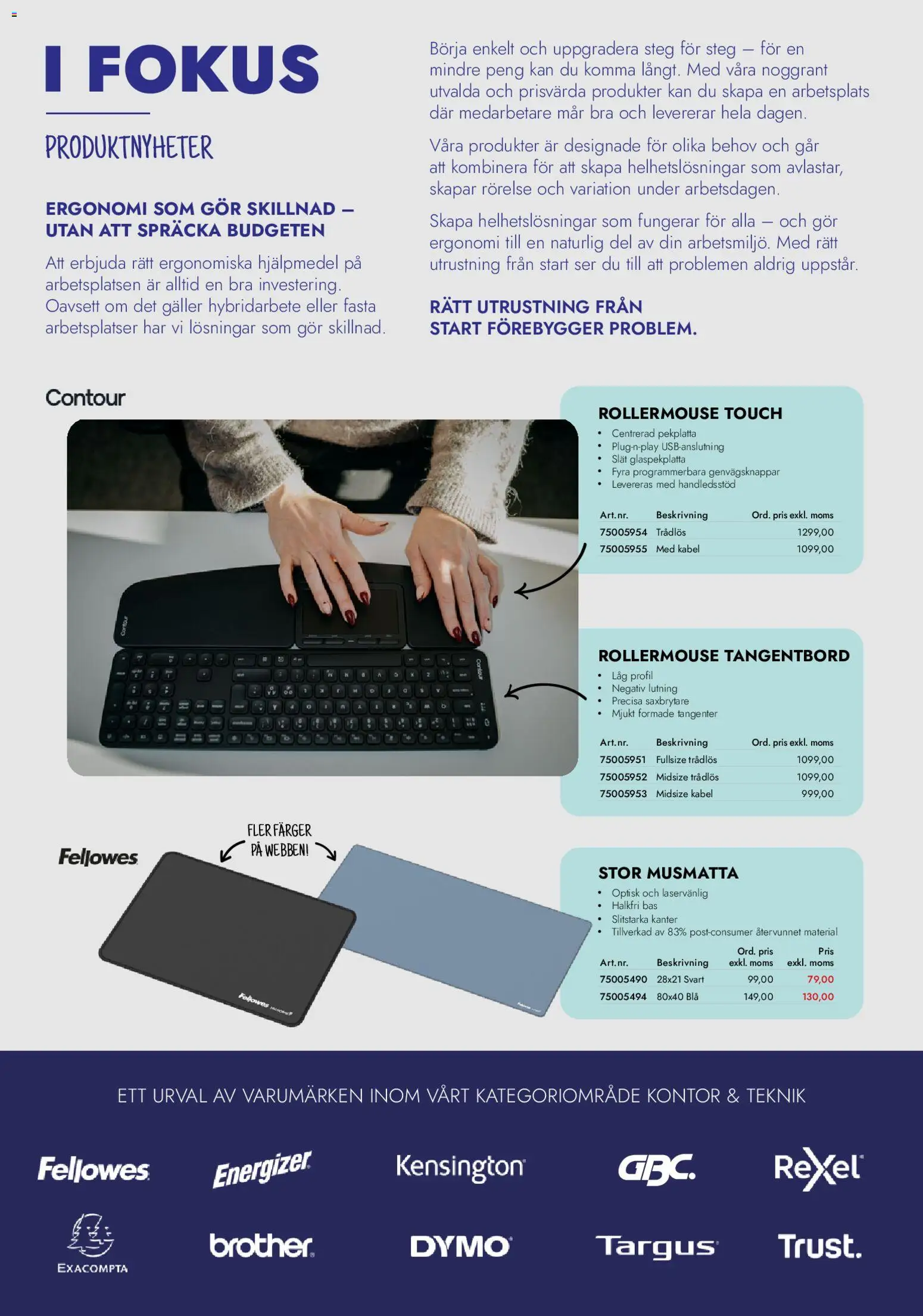 Lyreco reklamblad aktuell från 12.01.2026 | Sida: 9 | Produkter: Galler, Tangentbord, Kabel, Musmatta