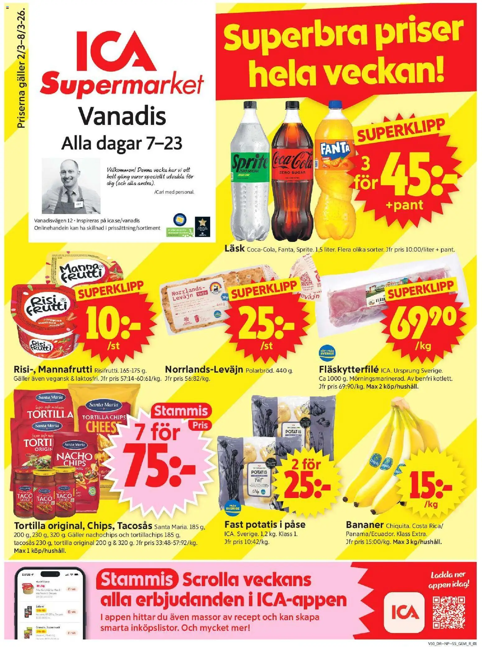 ICA Supermarket reklamblad aktuell från 02.03.2026 | Sida: 1
