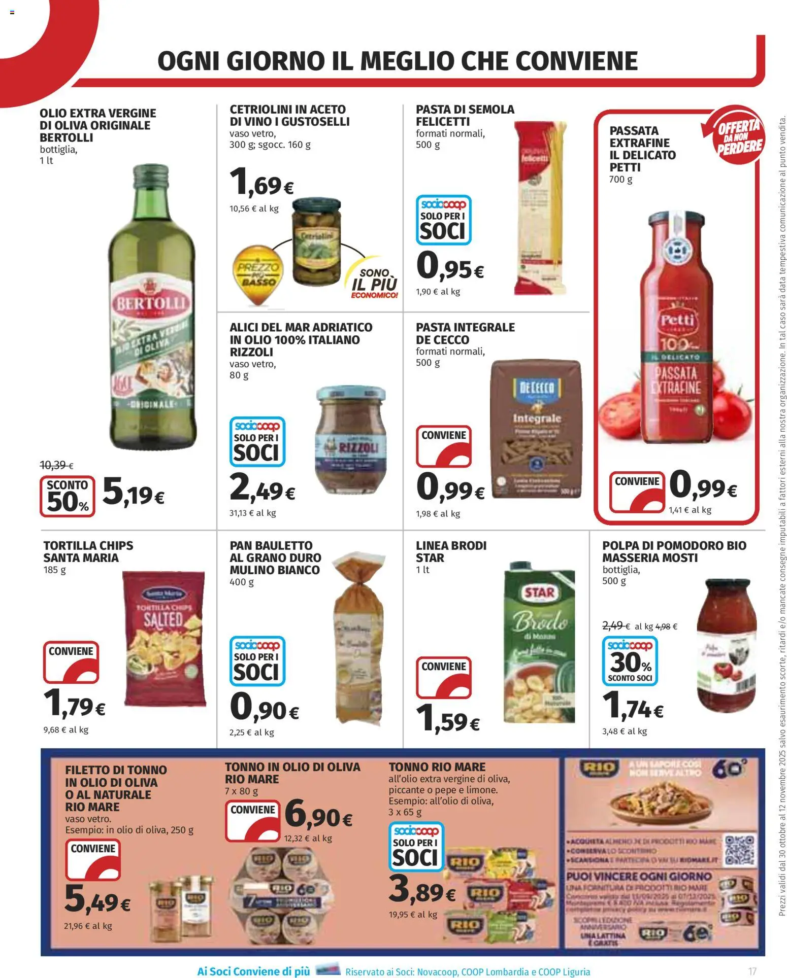 Volantino COOP del 30.10.2025 | Pagina: 17 | Prodotti: Pomodoro, Olio, Aceto, Cetriolini