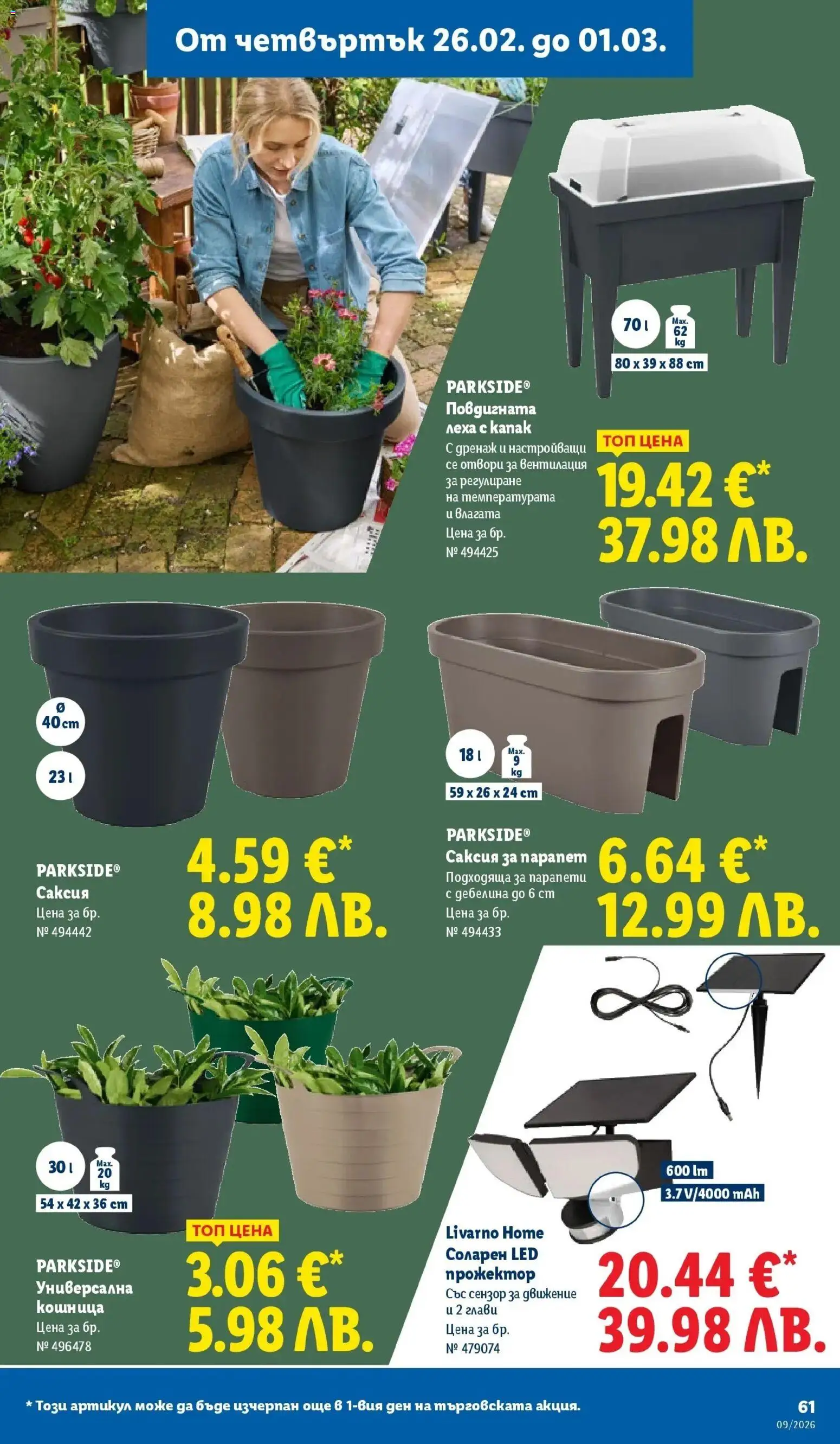 {H1} | Страница: 61 | Продукти: Кошница, Саксия