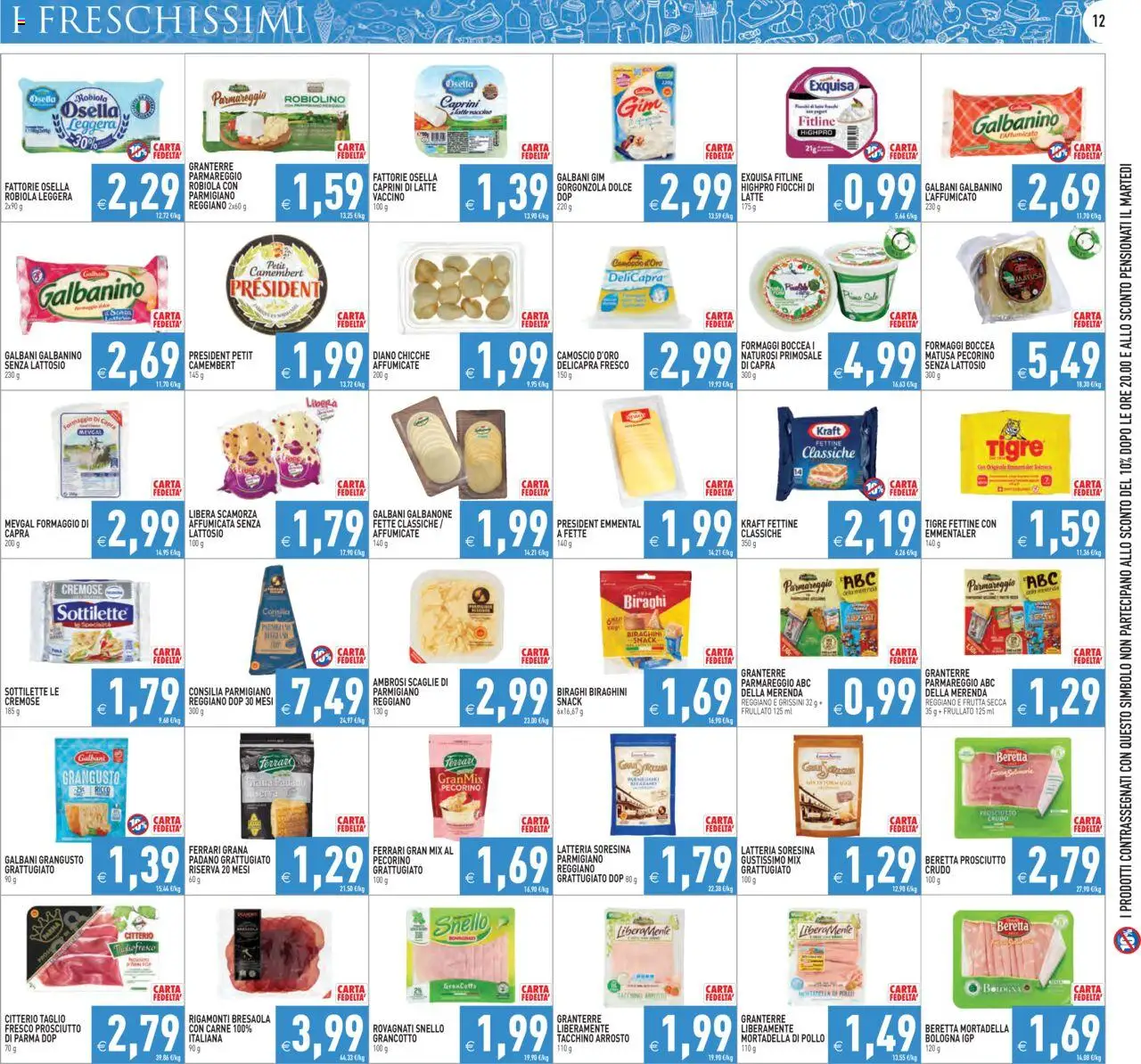 Volantino PIM Supermercati del 13.06.2025 | Pagina: 12 | Prodotti: Pollo, Latte, Mortadella, Parmigiano