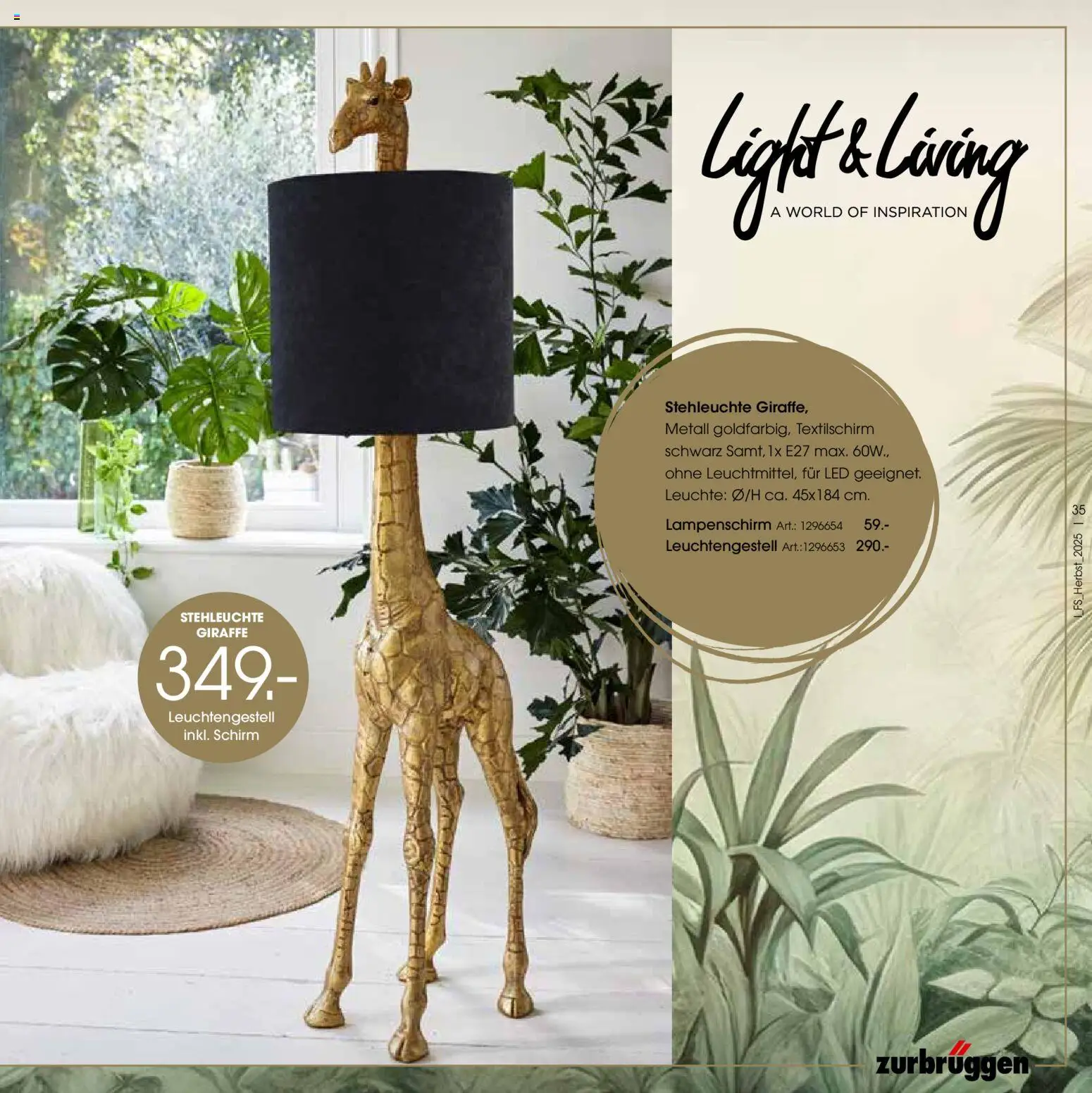 Zurbrüggen Trend-Journal Herbst – gültig ab 21.10.2025 | Seite: 35 | Produkte: Lampenschirm