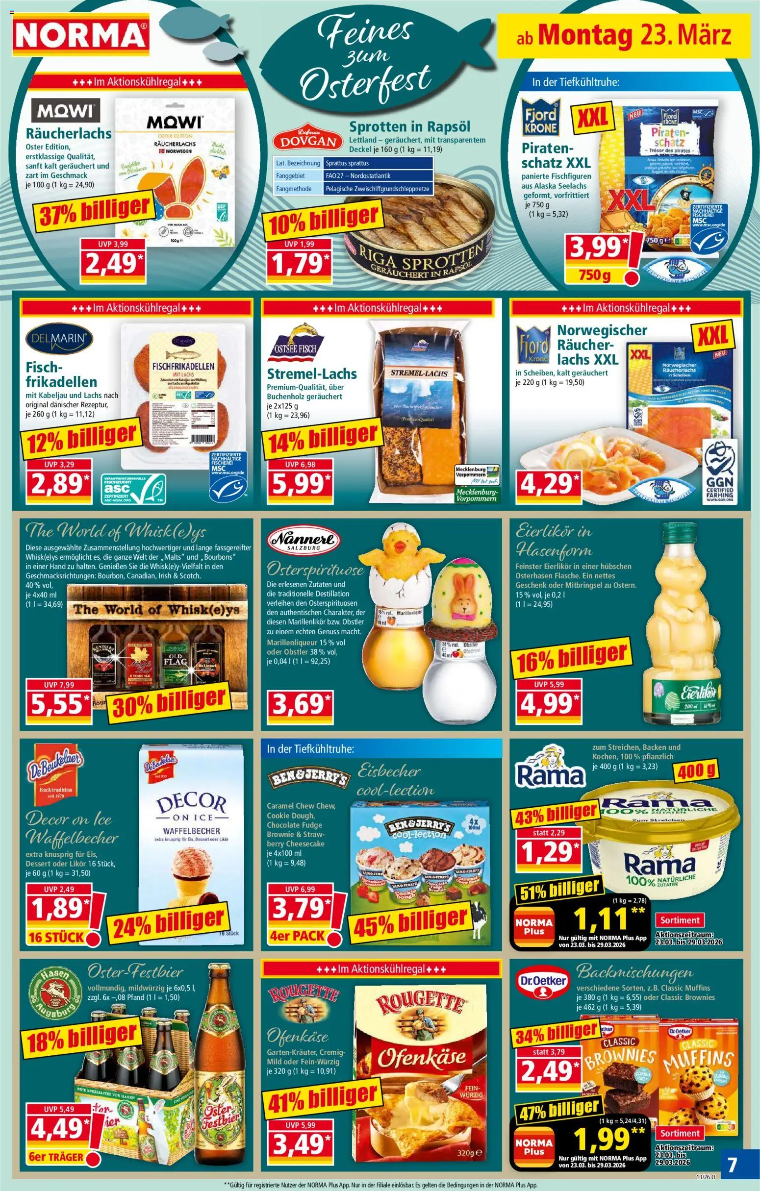 Norma Prospekt 	 – gültig ab 23.03.2026 | Seite: 7 | Produkte: Rapsöl, Likör, Ben & Jerry's, Räucherlachs
