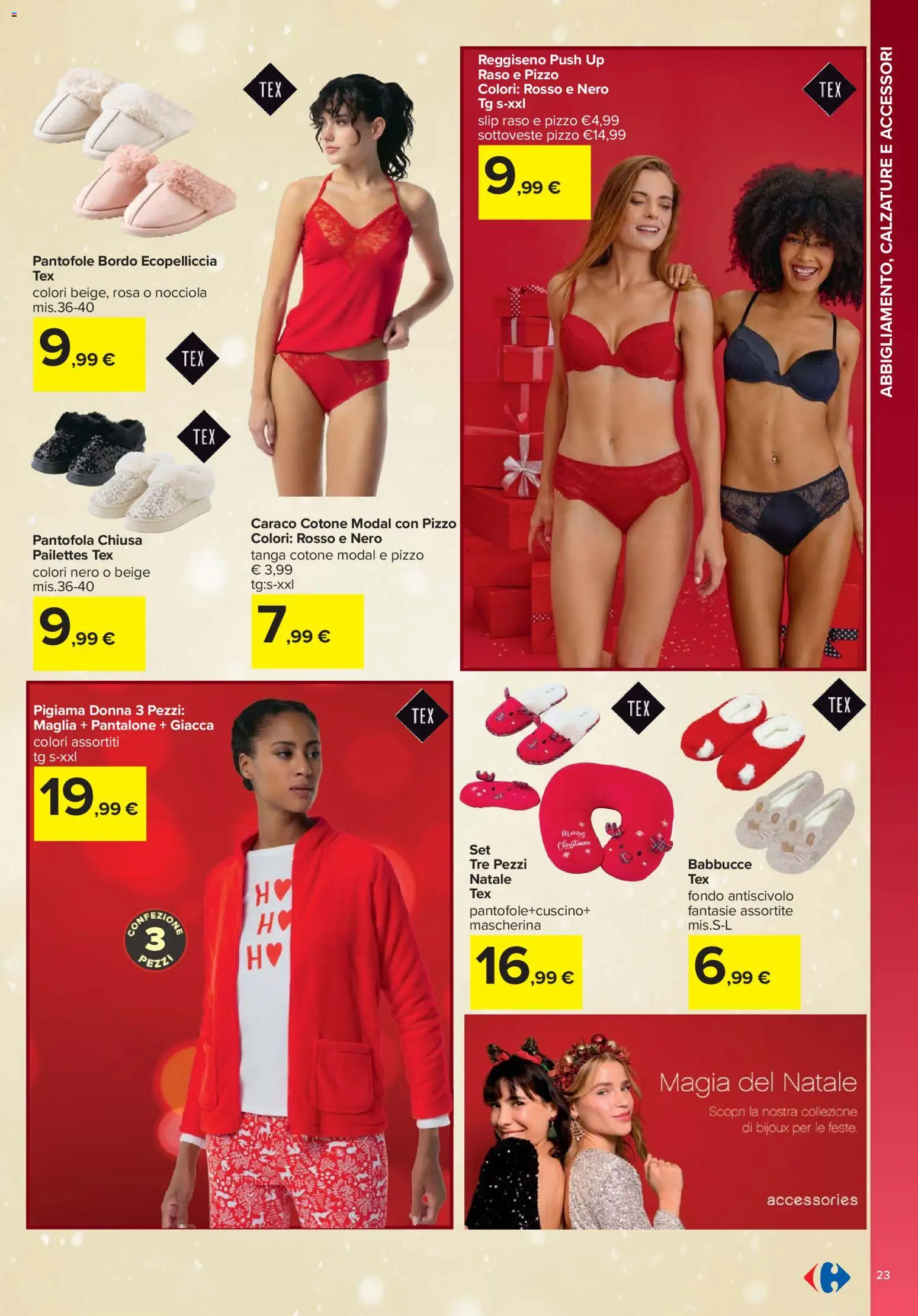 Volantino Carrefour del 13.11.2025 | Pagina: 23 | Prodotti: Giacca, Reggiseno, Slip, Pantofole