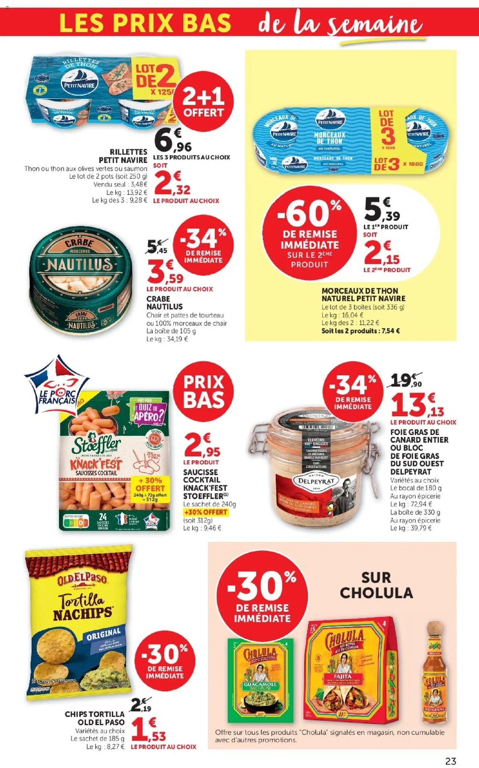 {H1} | Page: 23 | Produits: Guacamole, Crabe, Chips, Saumon