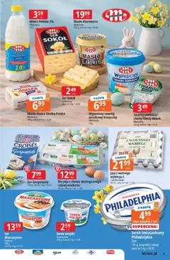 Pogląd oferty "E.Leclerc gazetka" - ważna od 24.03.2026 | Strona: 3 | Produkty: Masło klarowane, Serek wiejski, Mleko, Gorgonzola