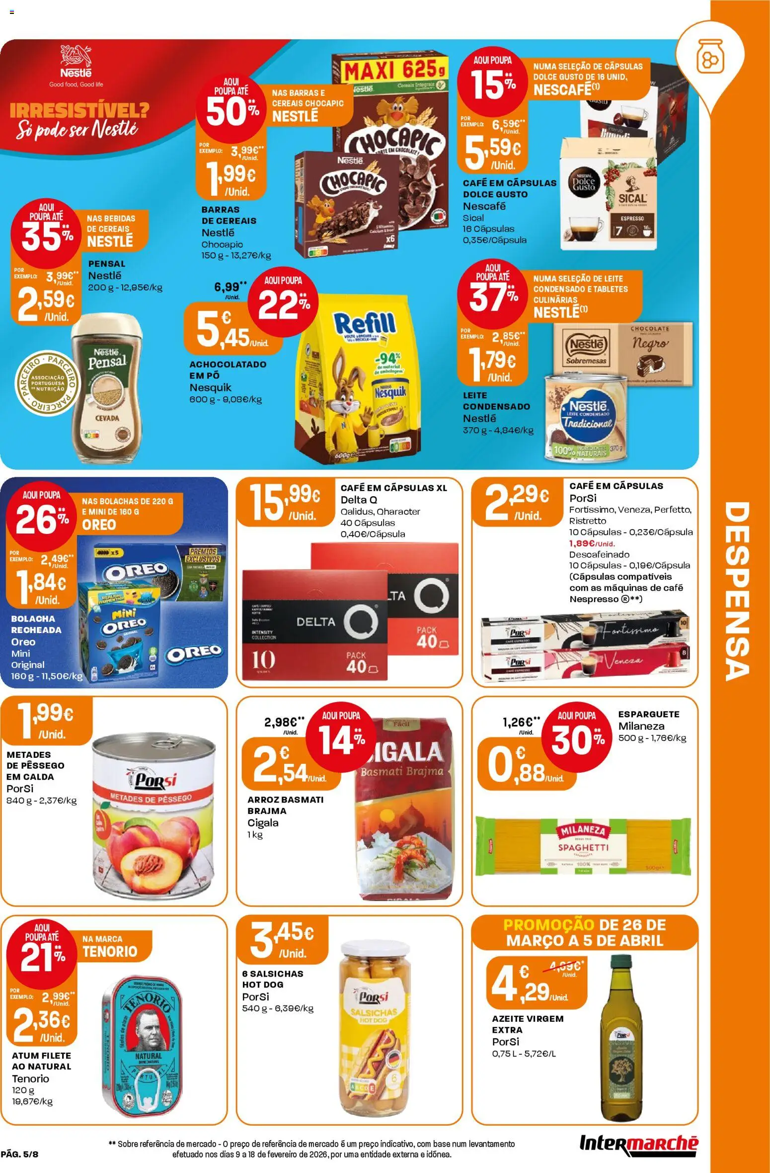 Intermarché Folheto Mini │ válido de 26.03.2026 | Página: 5 | Produtos: Esparguete, Arroz basmati, Nestlé, Cereais
