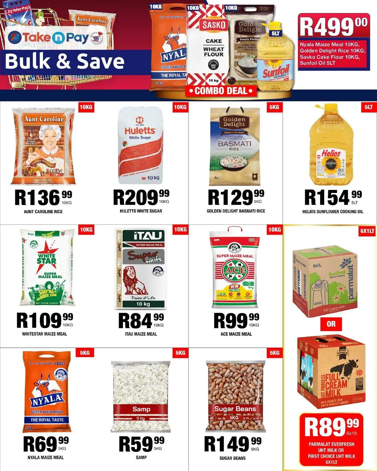 Take n Pay Specials │ valid from 18.08.2025 | Page: 11 | Products: Beans, Maize meal, Milk, Rice