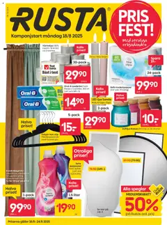 Rusta - erbjudanden - Förhandsvisning av reklamblad från butik Rusta aktuell från 18.08.2025