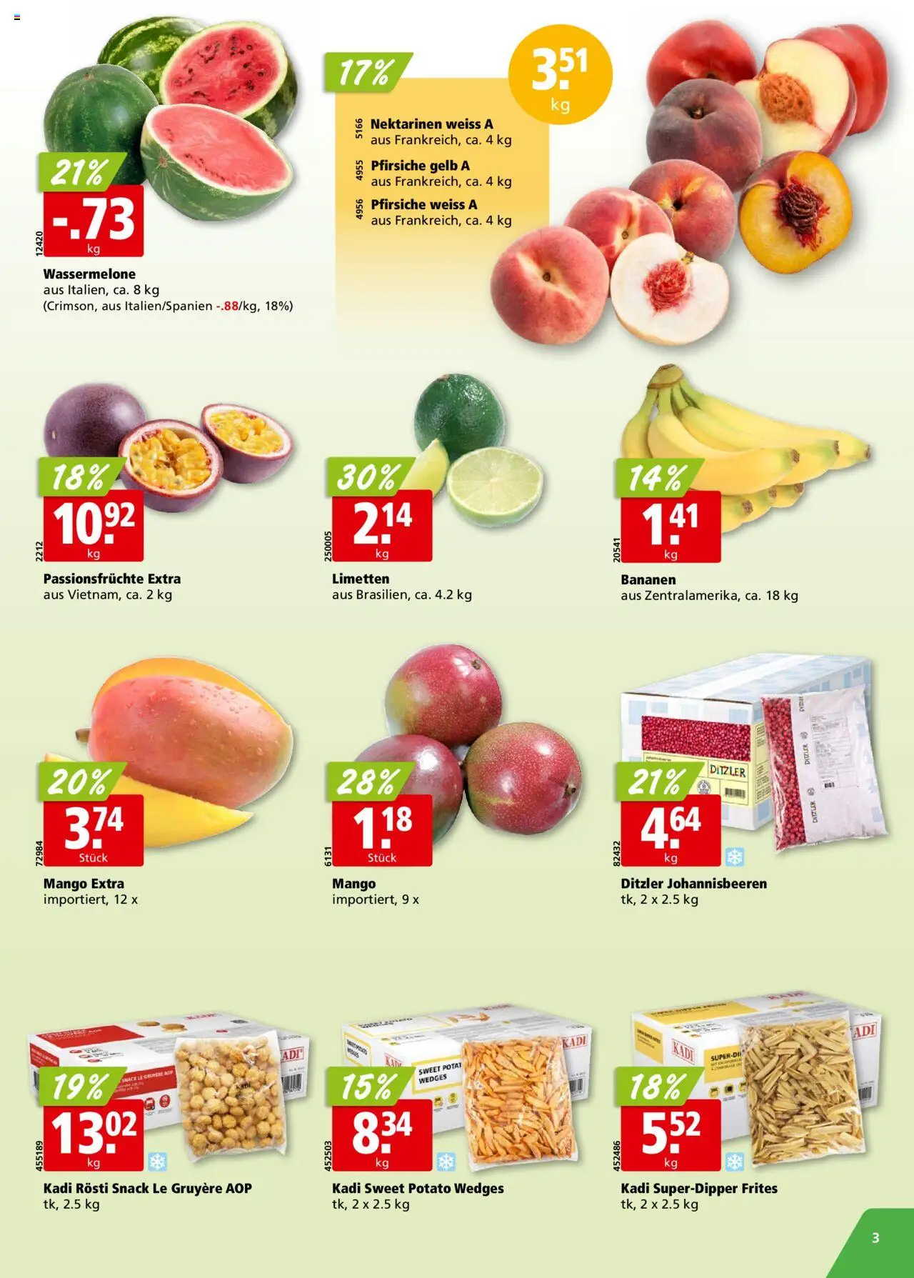 Aligro Aktionen ab 11.08.2025 | Seite: 3 | Produkte: Nektarinen, Bananen, Mango, Wassermelone