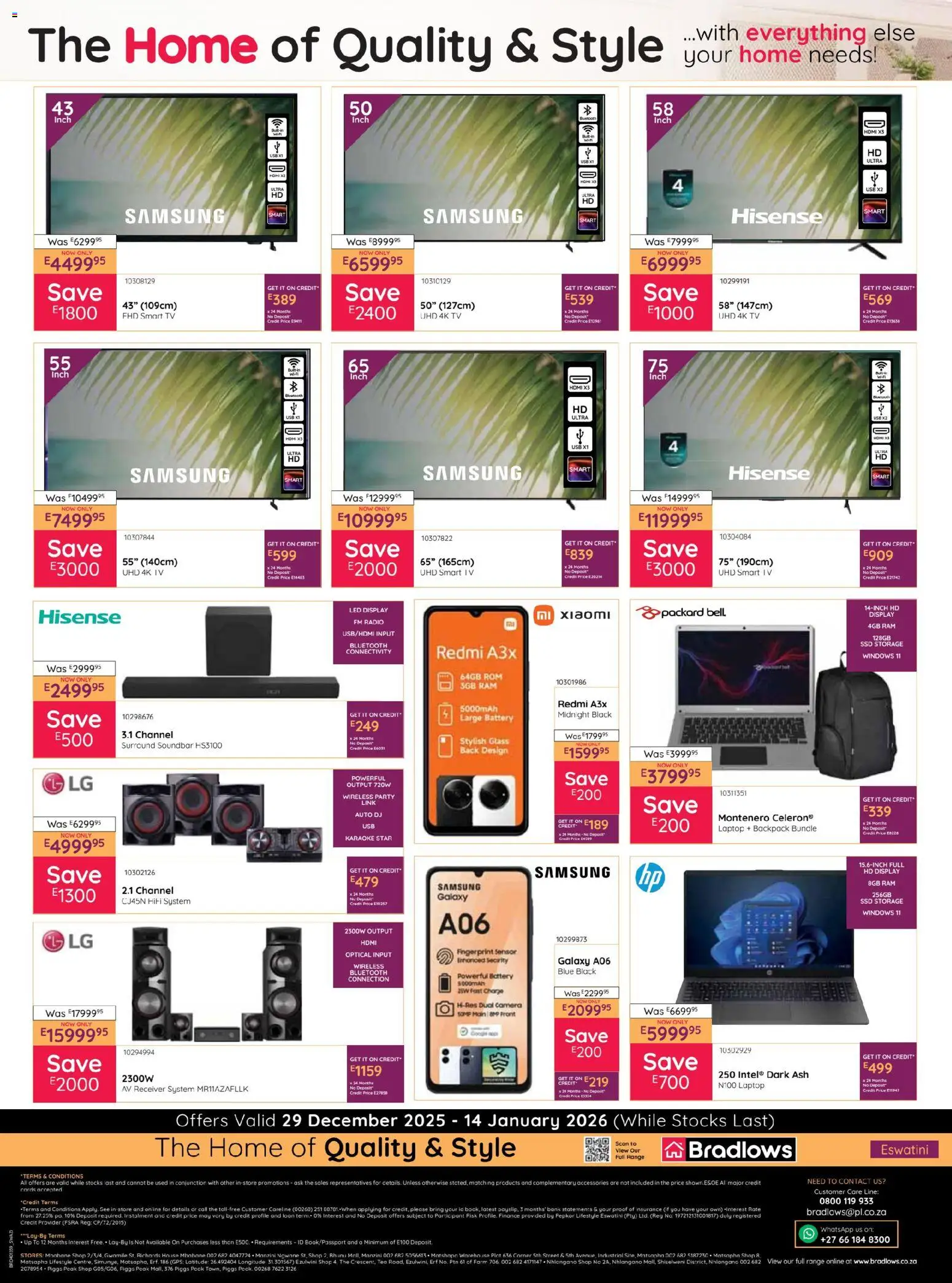 New Bradlows catalogue – valid from 29.12.2025 | Page: 8 | Products: Camera, Radio, USB, TV