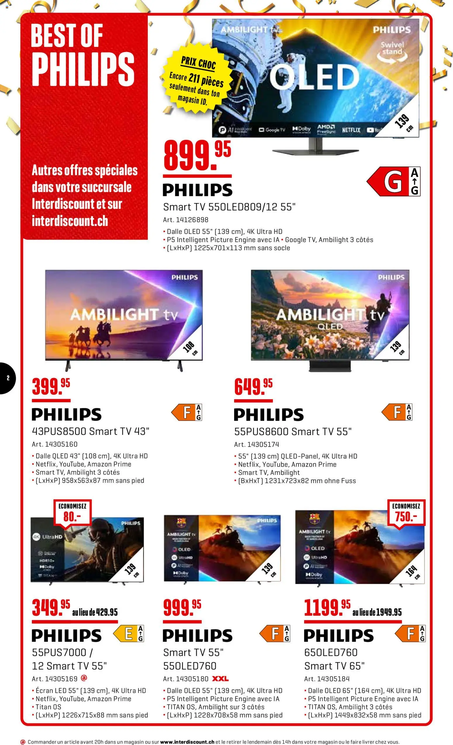 Interdiscount Aktionen FR – gültig ab 10.11.2025 | Seite: 2 | Produkte: TV, Philips
