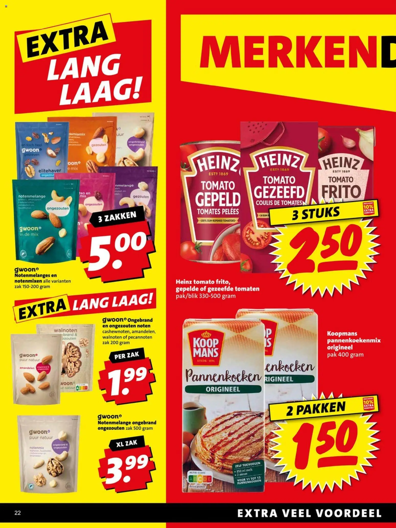 {H1} | Pagina: 22 | Producten: Tomaten, Noten, Pannenkoeken, Zak