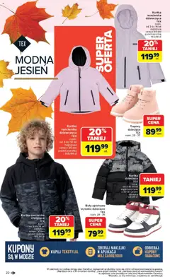 Pogląd oferty "Carrefour Gazetka - Jesień jest w modzie" - ważna od 29.09.2025 | Strona: 22 | Produkty: Buty sportowe, Kurtka, Naklejki, Tekstylia
