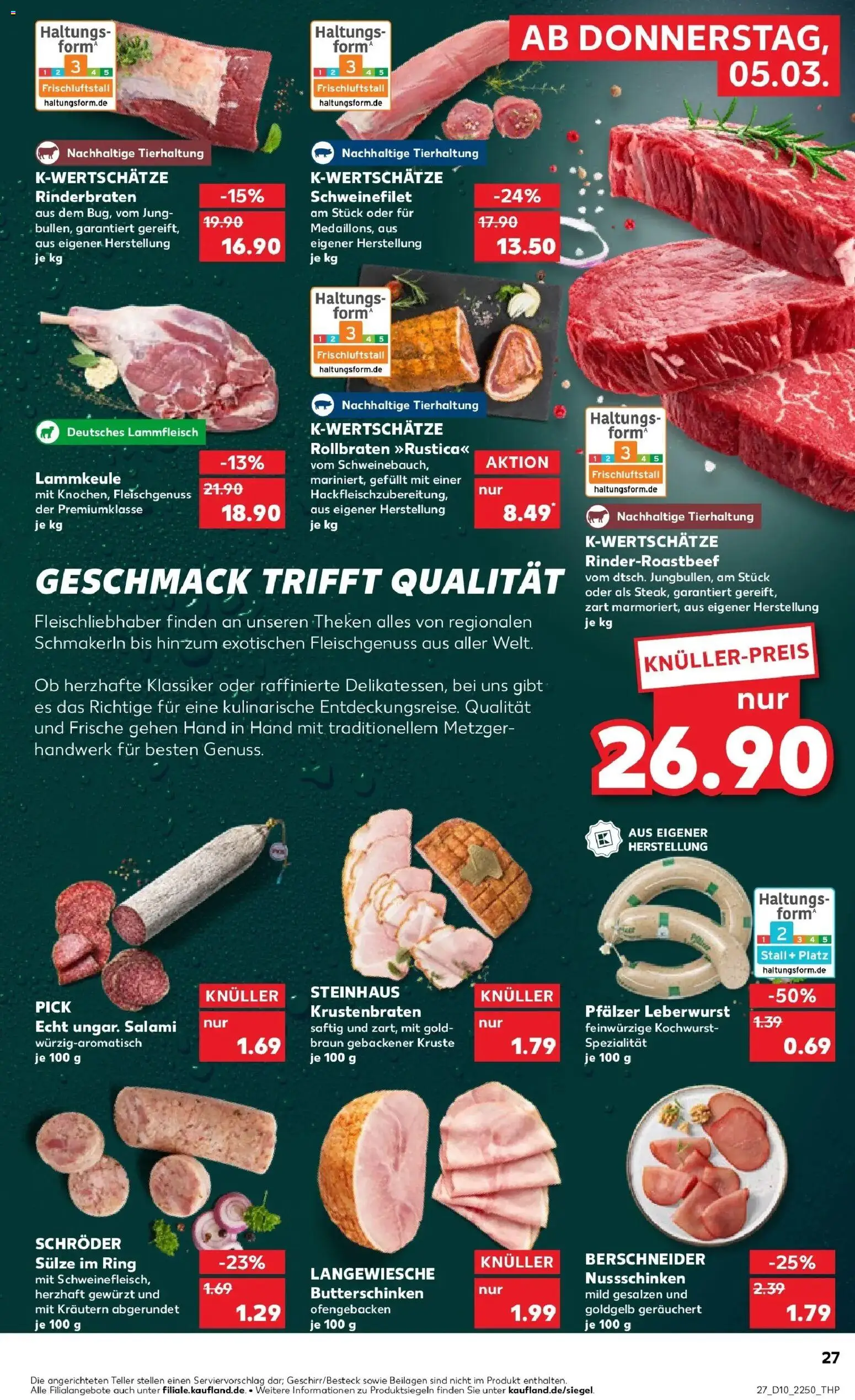Kaufland Prospekt Konz	 – gültig ab 05.03.2026 | Seite: 27 | Produkte: Rinderbraten, Lammkeule, Krustenbraten, Schweinefilet