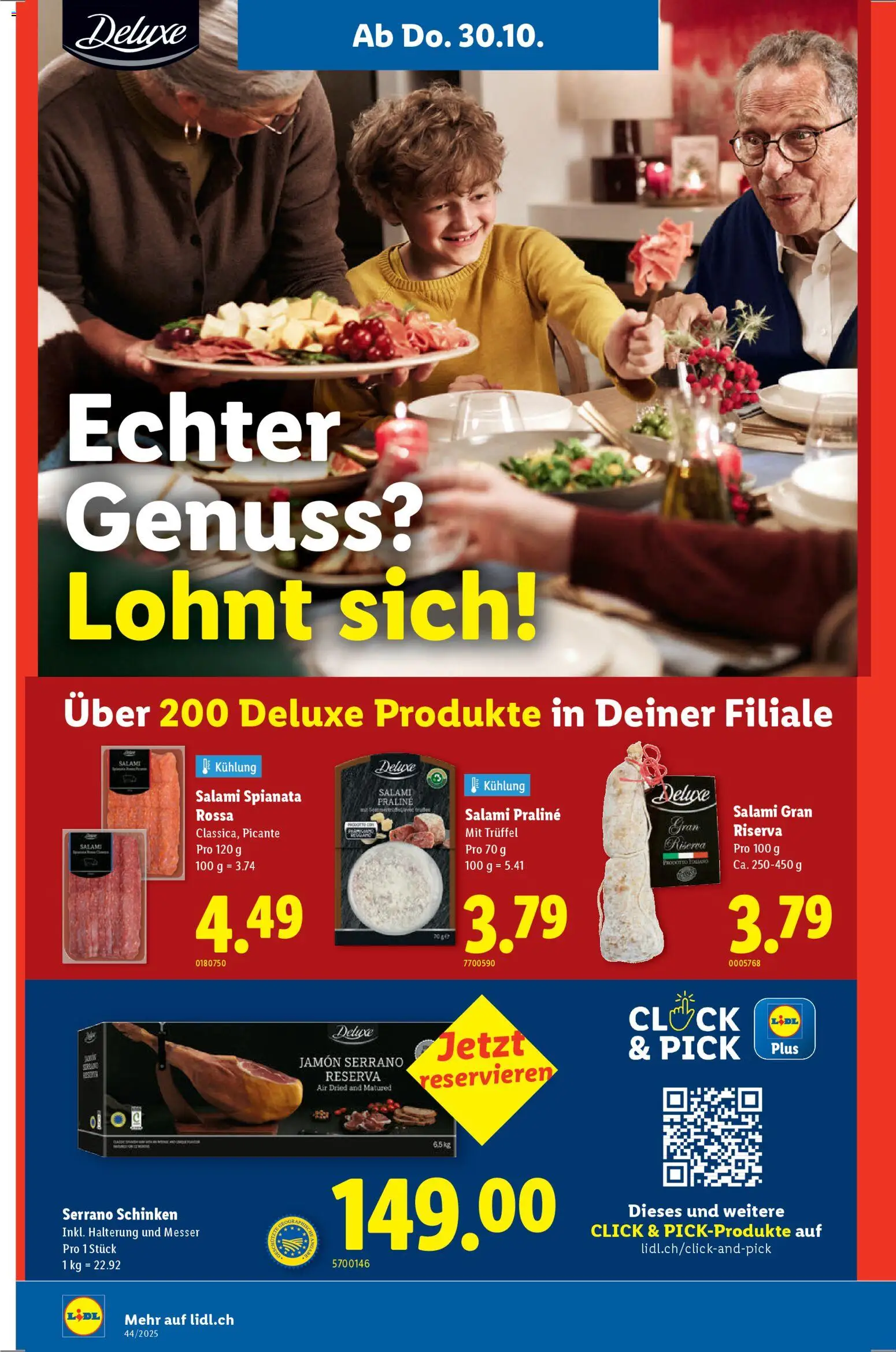 Lidl Aktionen – gültig ab 30.10.2025 | Seite: 12 | Produkte: Salami, Schinken